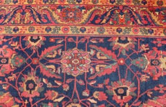 Antique Persian Sultanabad Rug With Large Scale Design in Blue, Red, and Gold