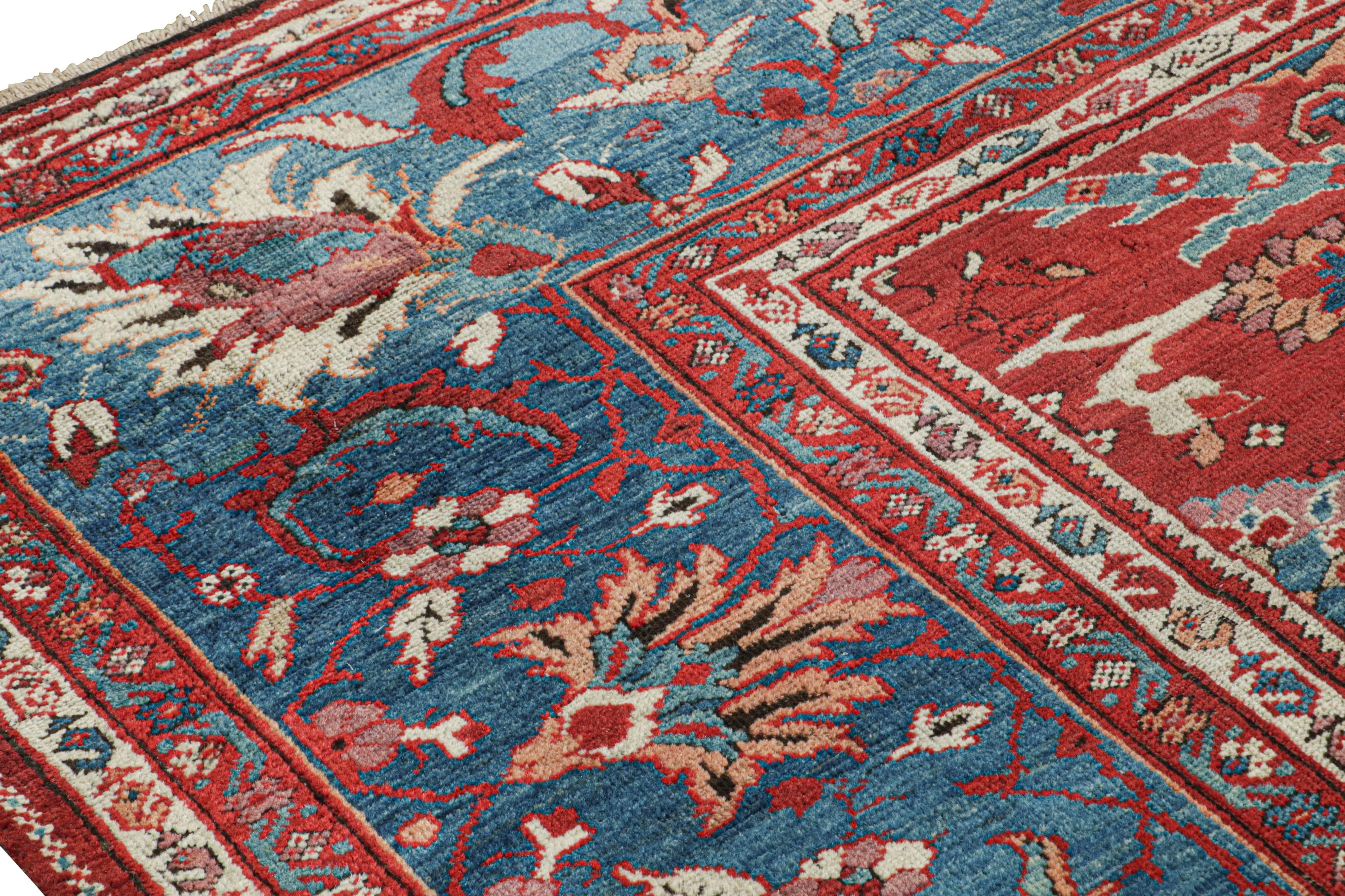 Early 20th Century Antique Persian Sultanabad Rug with Red-Blue Floral Patterns, from Rug & Kilim For Sale