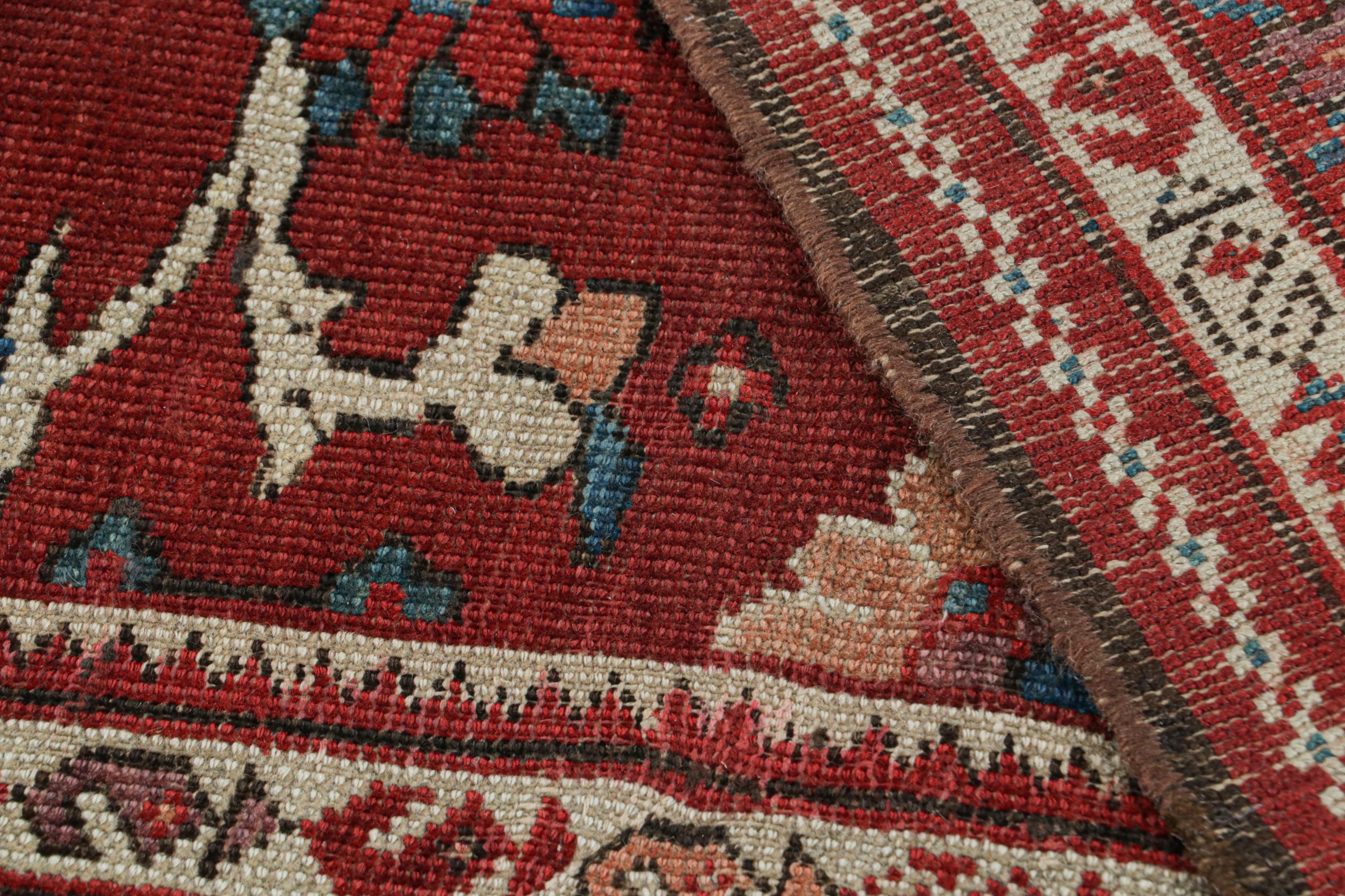 Antique Persian Sultanabad Rug with Red-Blue Floral Patterns, from Rug & Kilim For Sale 1