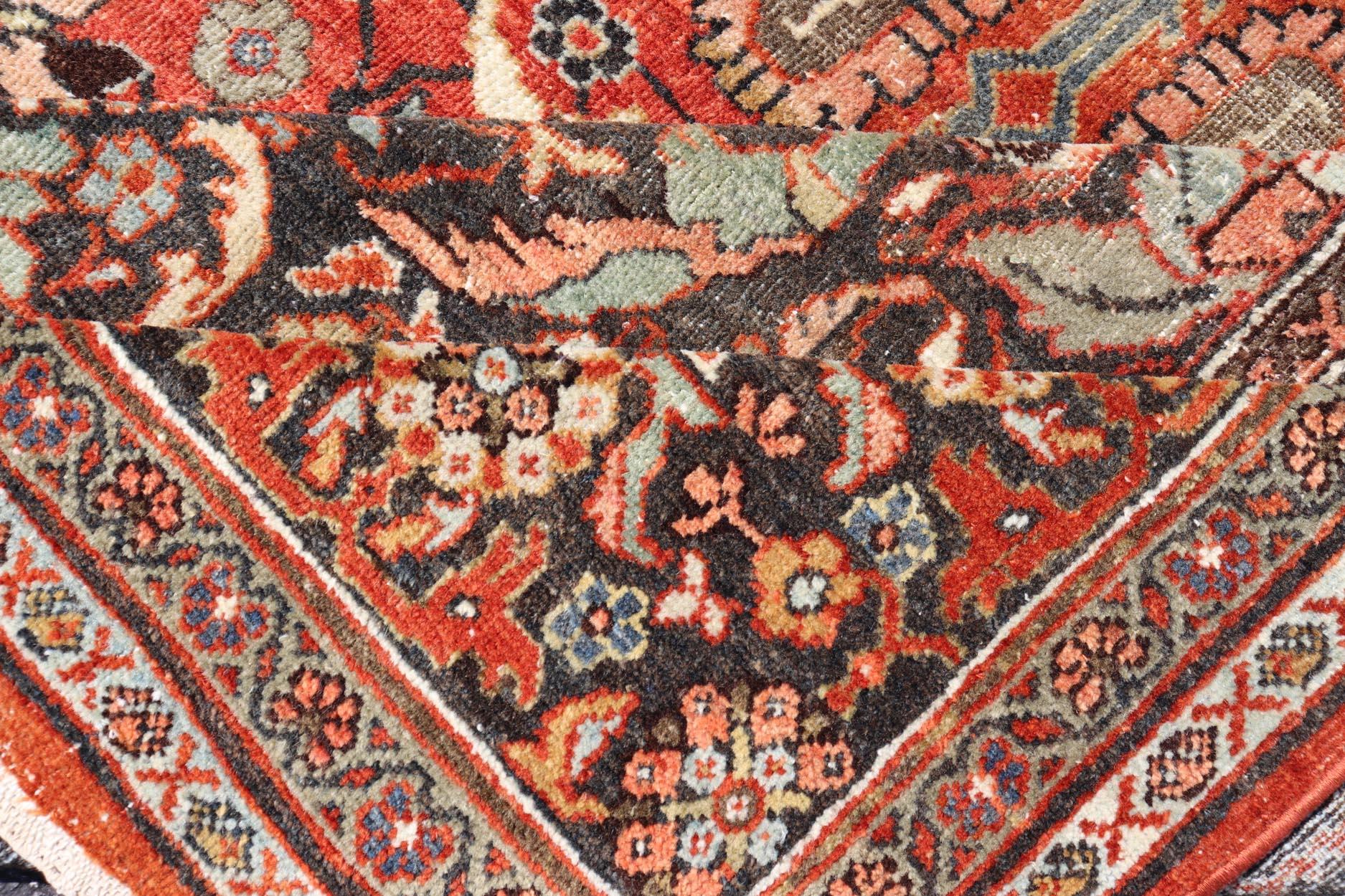 Alfombra Persa Antigua Sultanabad Rugs con Suelo Rojo y Diseño Allover 10'3 x 13'6 en venta 2