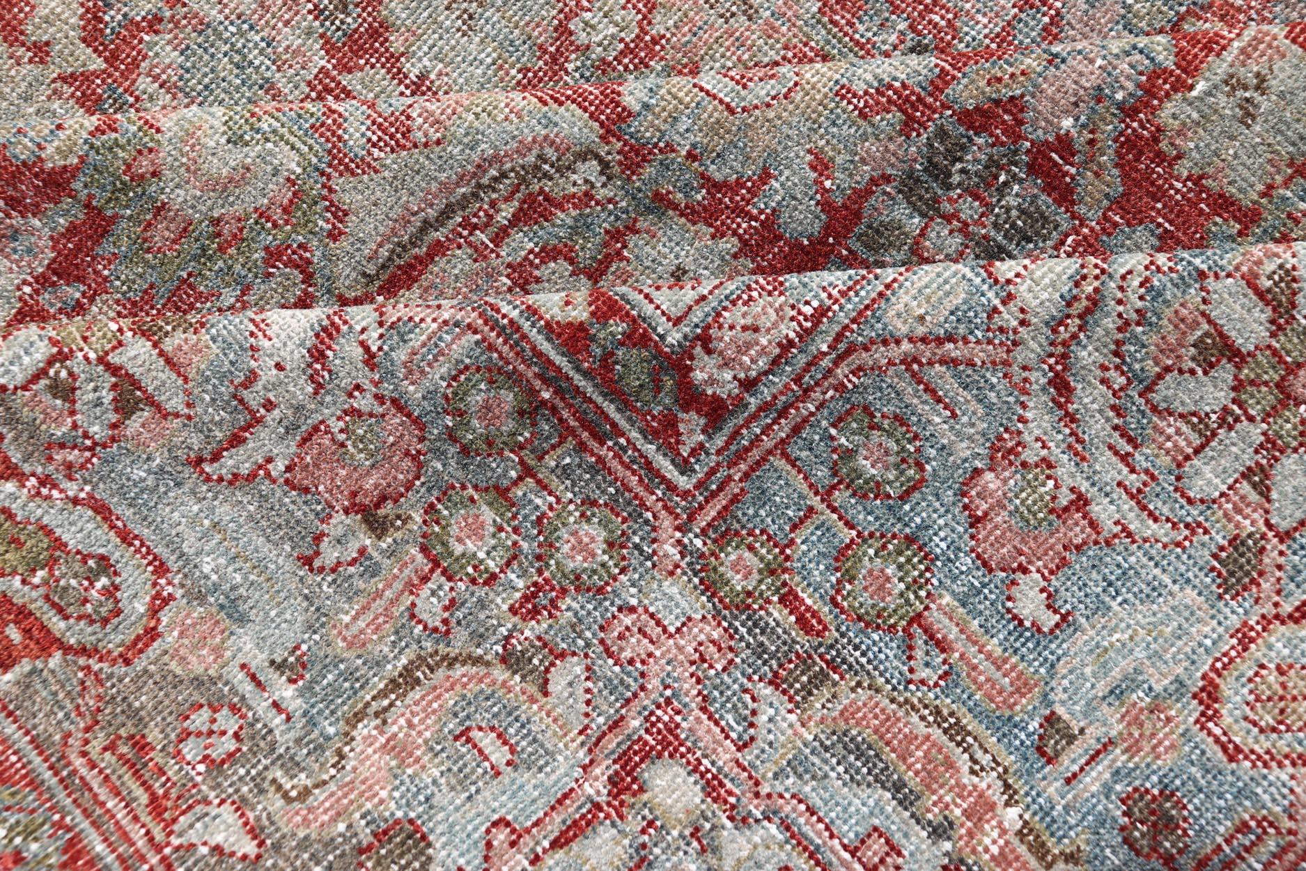 Antique Persian Sultanabad Rug with Refined Allover Pattern Soft Red 10'0 x 13'0 For Sale 3