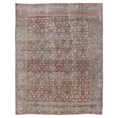 Antique Persian Sultanabad Rug with Refined Allover Pattern Soft Red 10'0 x 13'0