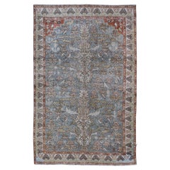 Antigua alfombra persa Sultanabad Rugs con suave paleta azul  5'0 x 8'0