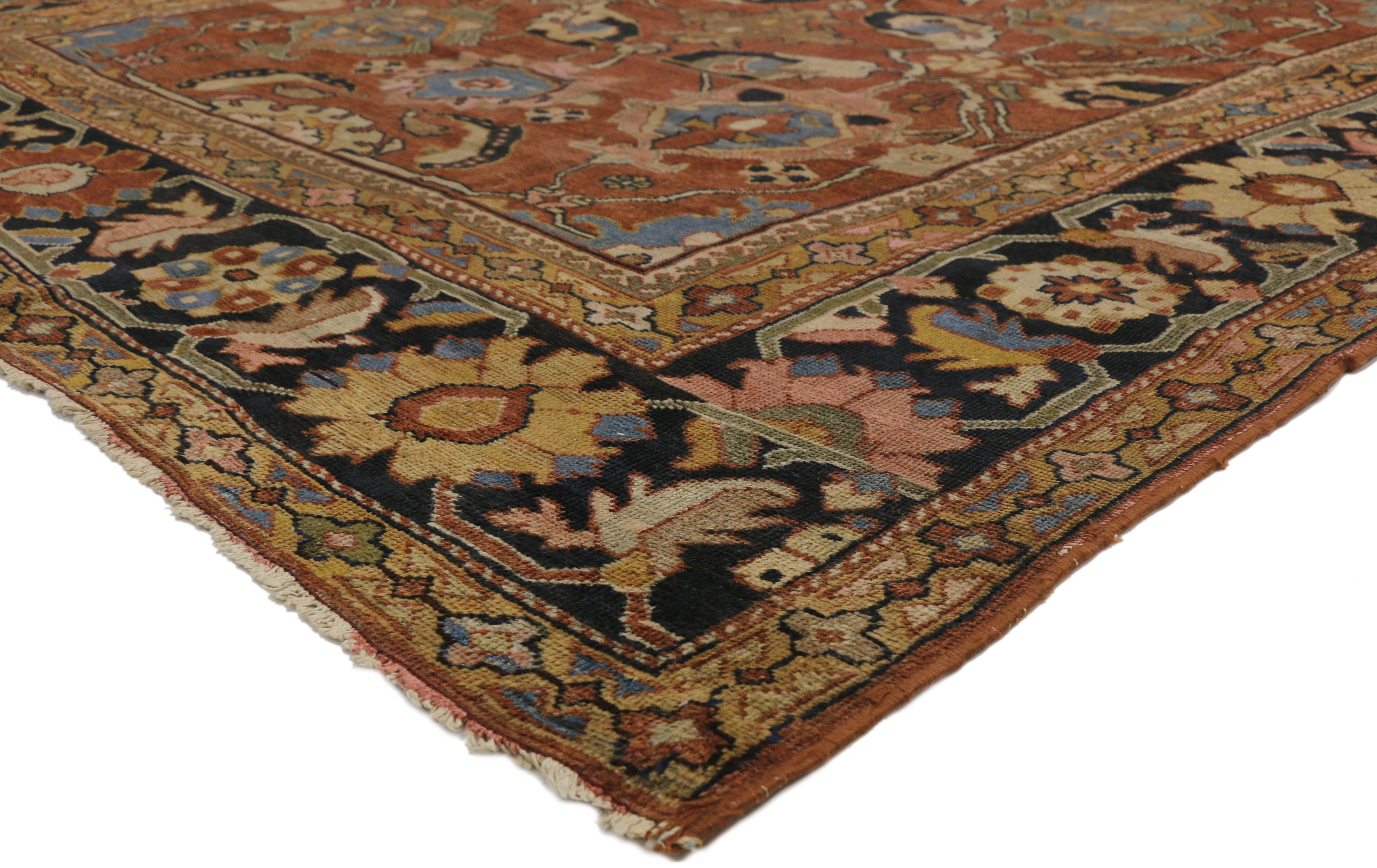Antique Persian Sultanabad Rug with Arts & Crafts Style 1