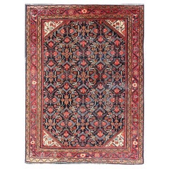Tapis persan ancien de Sultanabad aux motifs floraux vibrants - 4'9 x 6'10