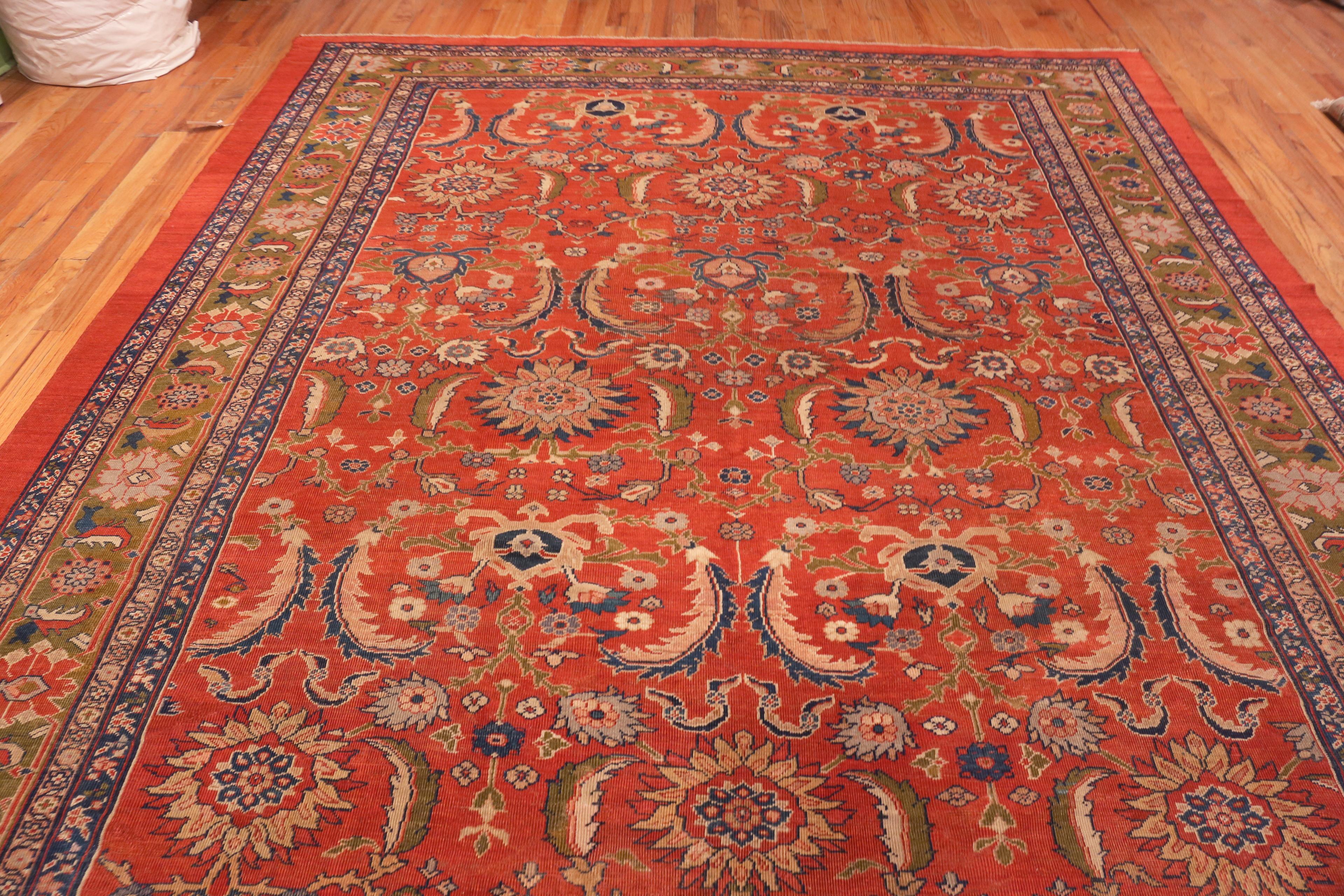 Hand-Knotted Nazmiyal Antique Persian Sultanabad Sickle Leaf Design Rug. 10 ft x 14 ft 10 in