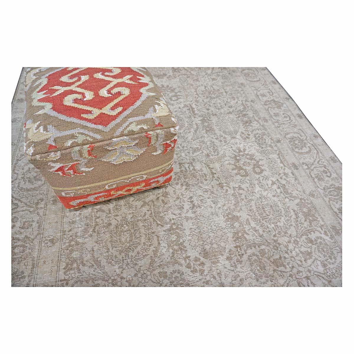 Antique Persian Sultanabad Wool 6 x 9 Grey, Ivory & Tan Handmade Area Rug im Angebot 5