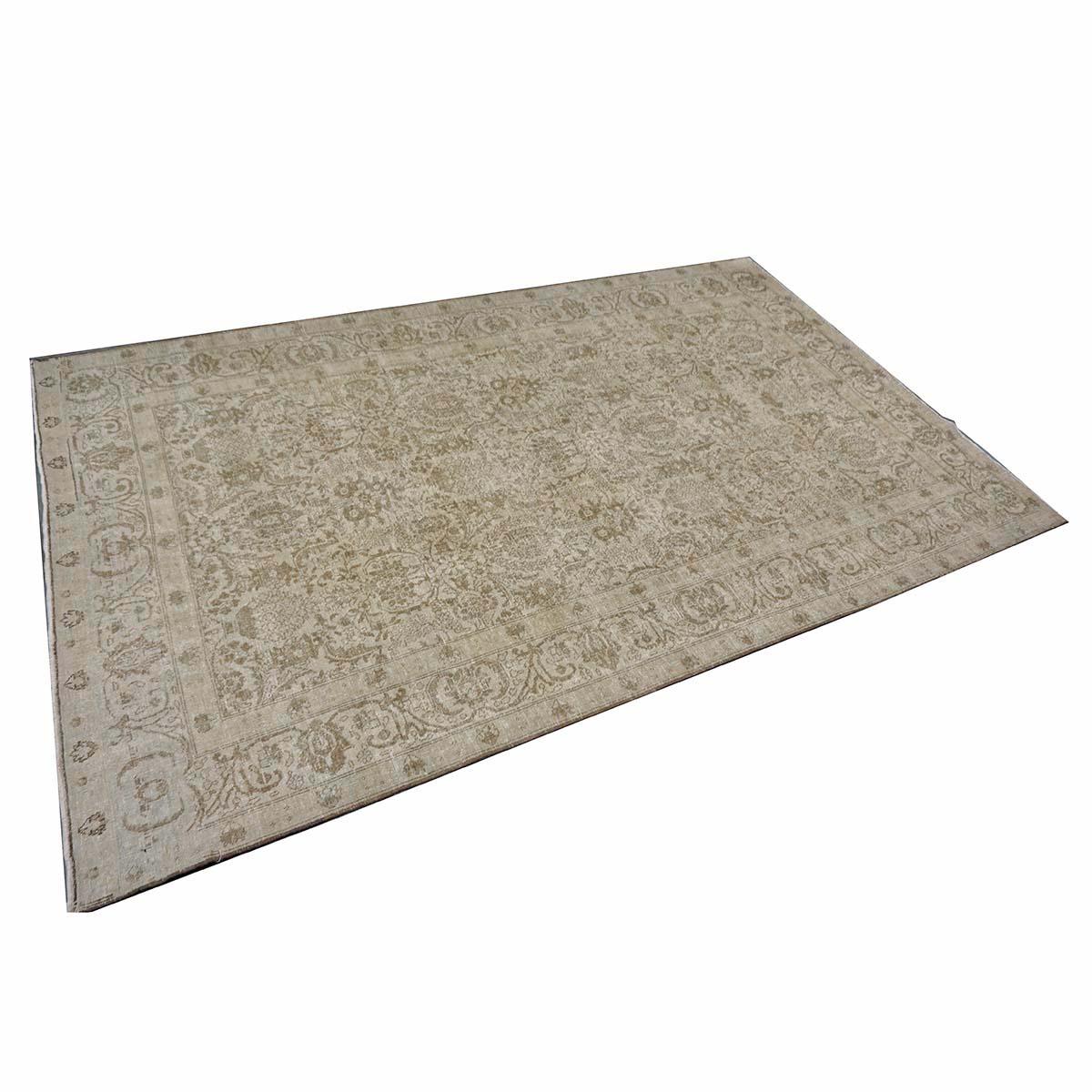 Antique Persian Sultanabad Wool 6 x 9 Grey, Ivory & Tan Handmade Area Rug (Persisch) im Angebot
