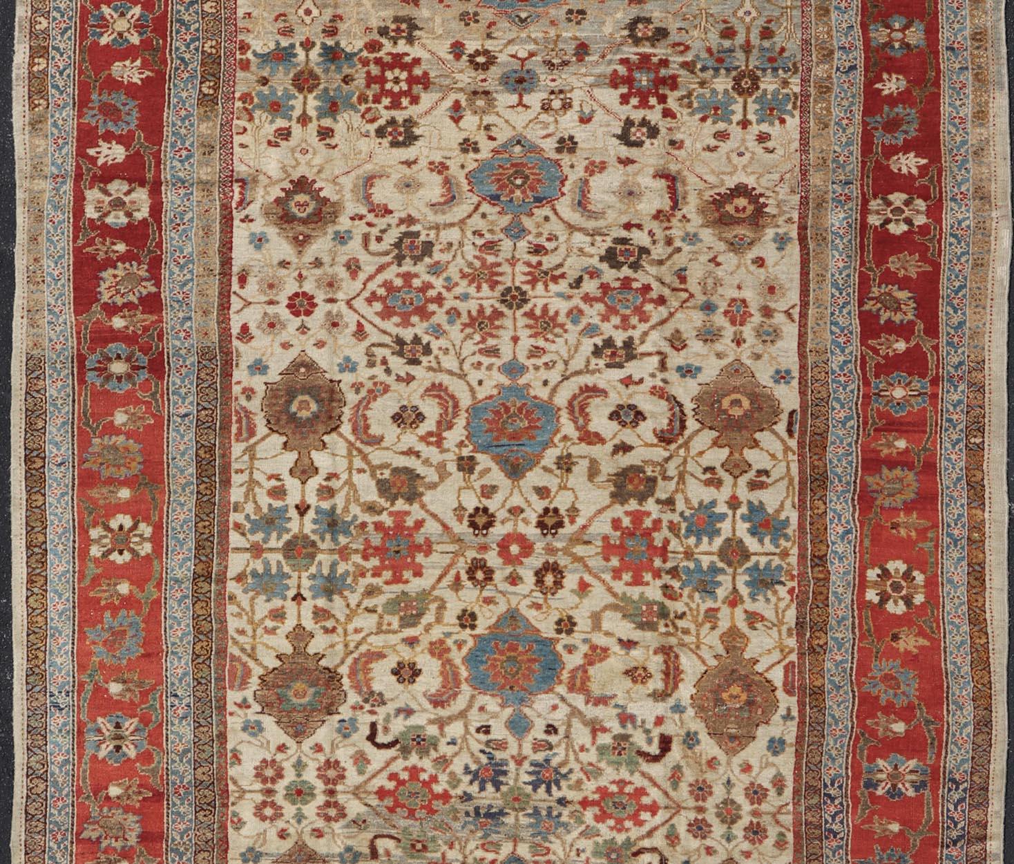 Hand-Knotted Remarkable Antique Persian Ziegler Sultanabad Carpet  For Sale