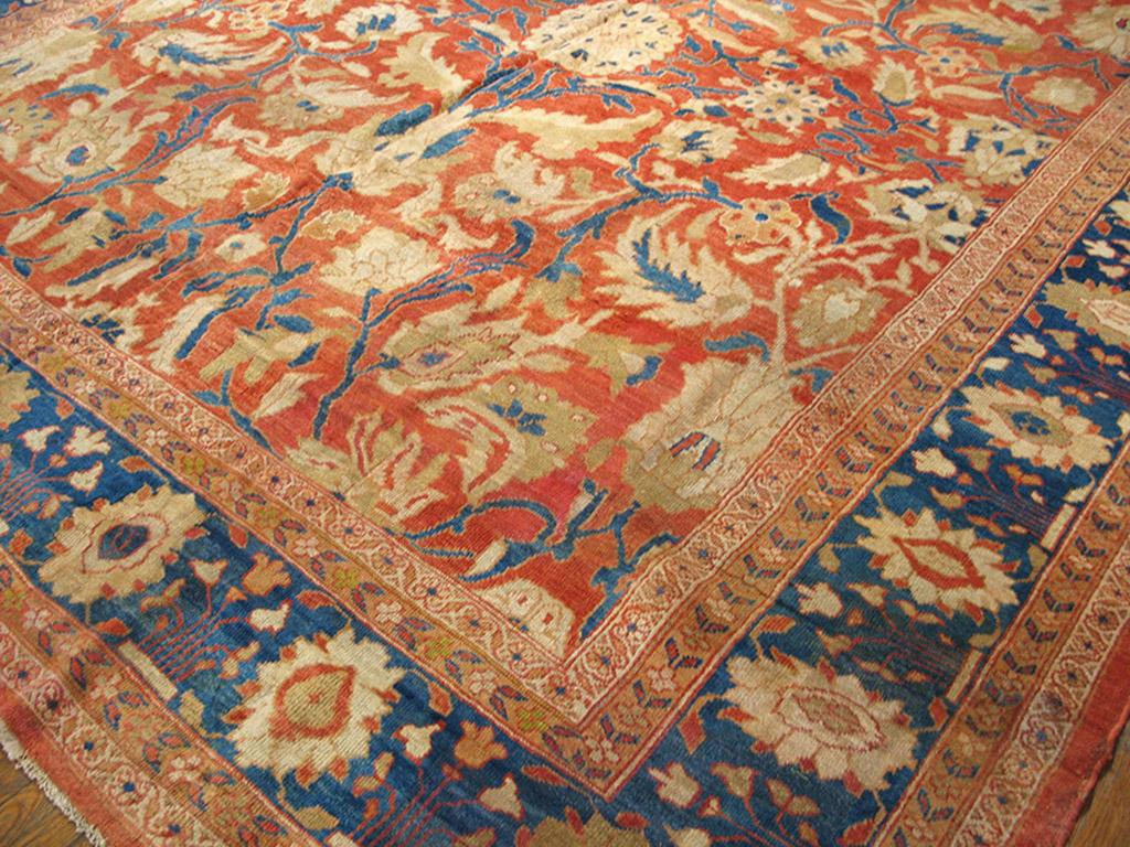 19th Century Antique Persian Sultanabad Rug For Sale