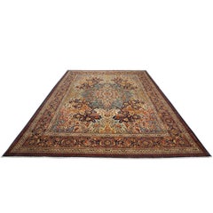 Antique Persian Tabriz 10x13 Navy , Red, & Ivory Handmade Area Rug