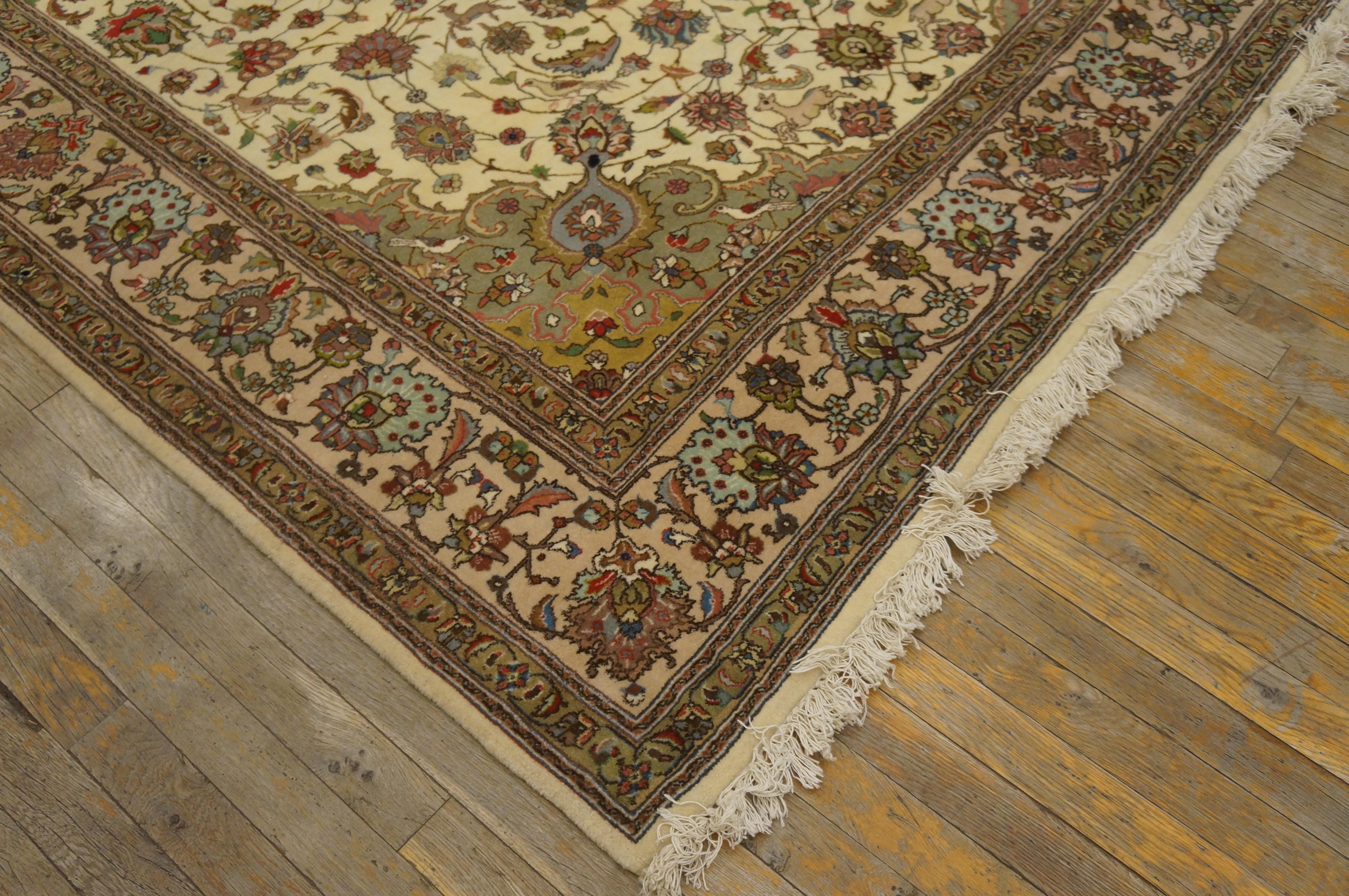 Antique Persian Tabriz, size: 6' 0'' x 8' 10''.