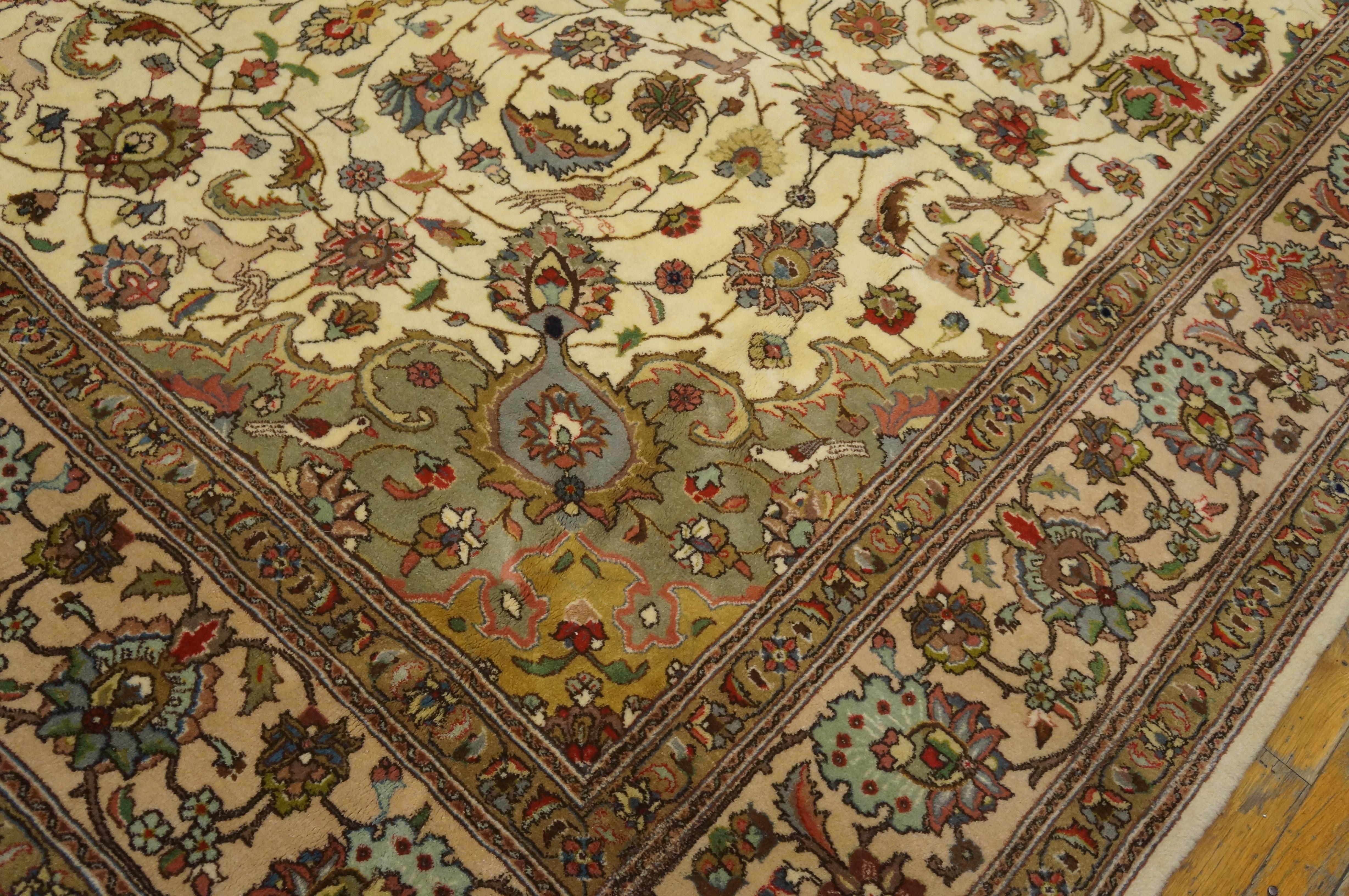 Mid-20th Century Antique Persian Tabriz For Sale