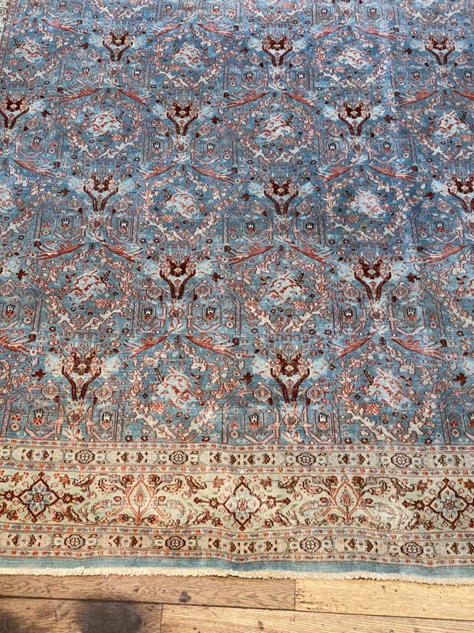 Annodato a mano Tappeto Tabriz antico 8'0'' x 11'2'' in vendita