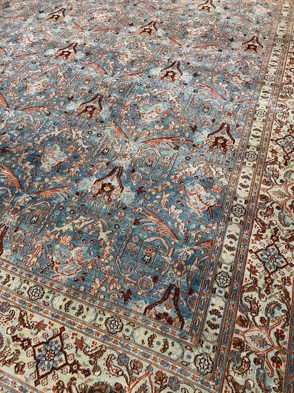 Lana Tappeto Tabriz antico 8'0'' x 11'2'' in vendita