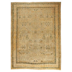 Tapis persan antique Tabriz beige fait à la main Doris Leslie Blau