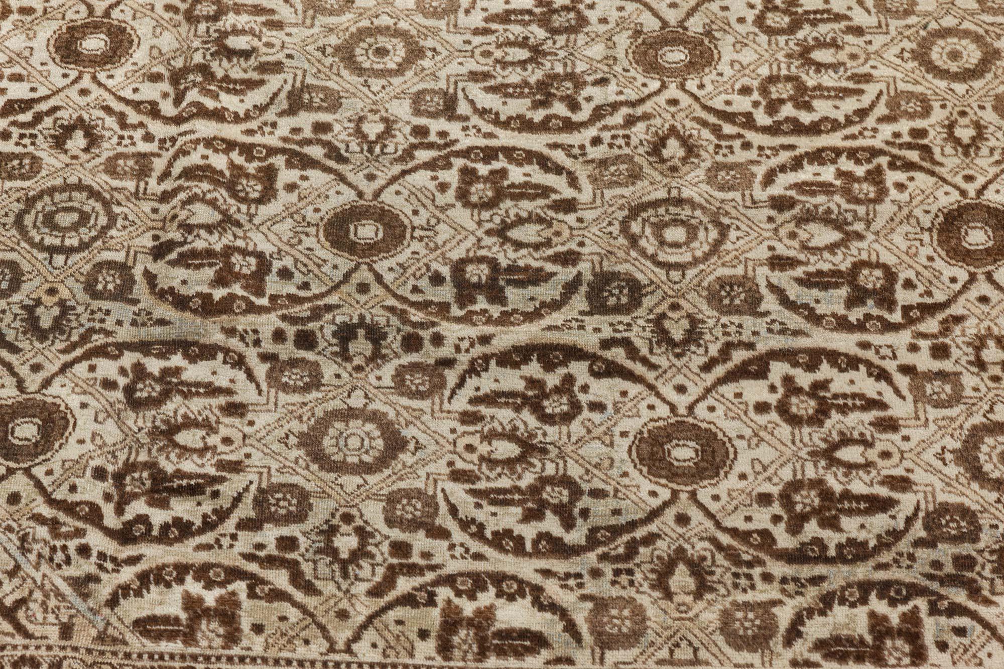 Perse Antique tapis persan en laine Tabriz Botanic fait à la main en vente