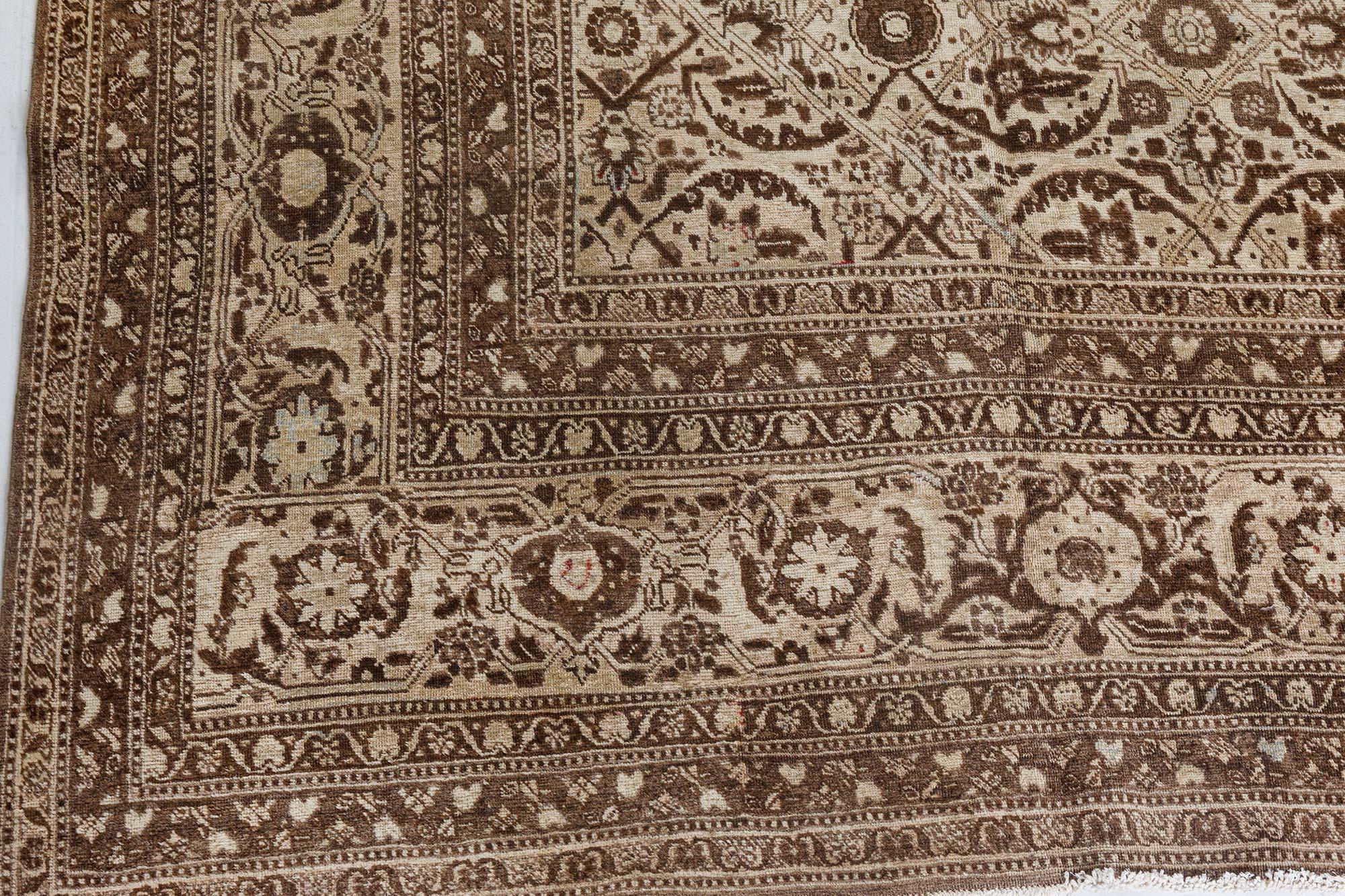 Tapis persan ancien Tabriz Botanic fait à la main Doris Leslie Blau Bon état - En vente à New York, NY