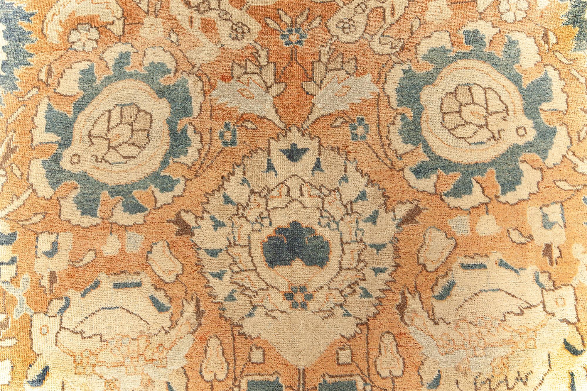 Antique Persian Tabriz Botanic Handmade Wool Rug
Size: 11'0