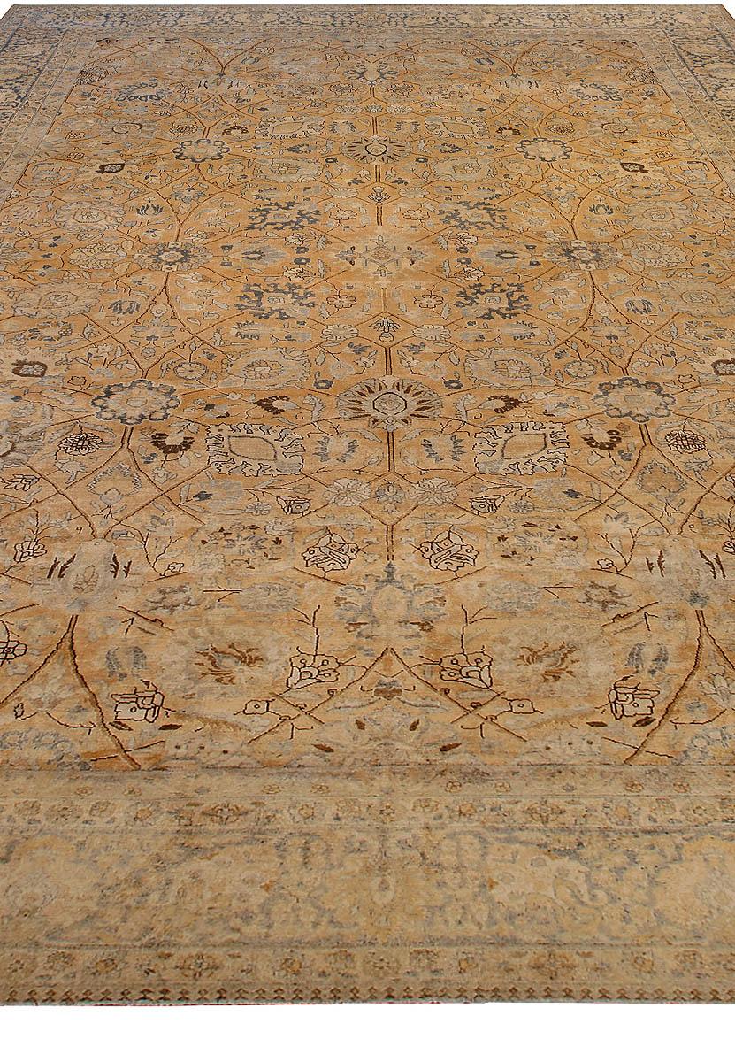 Hand-Woven Antique Persian Tabriz Botanic Handmade Wool Rug by Doris Leslie Blau