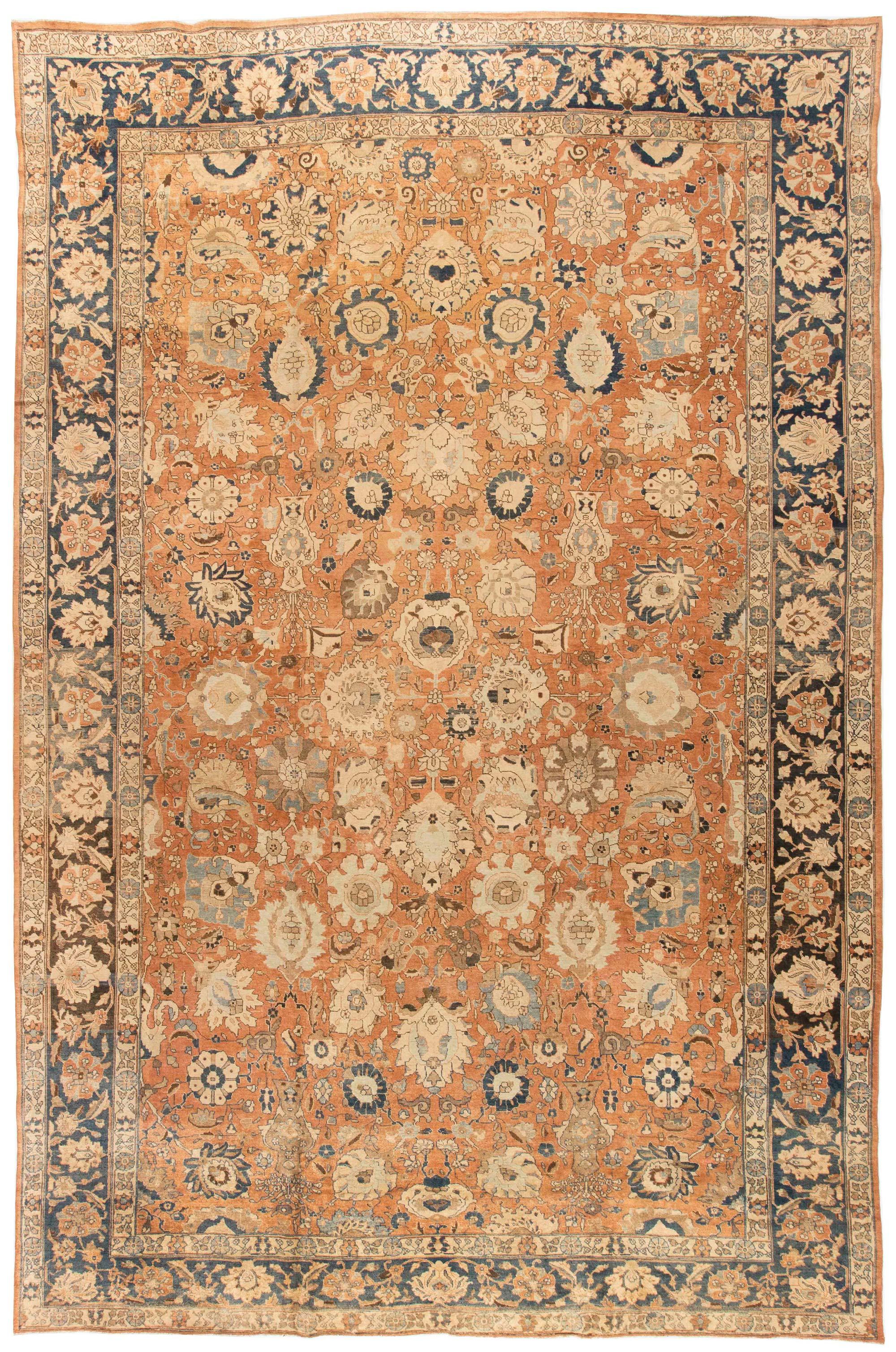 Antique Persian Tabriz Botanic Handmade Wool Rug by Doris Leslie Blau