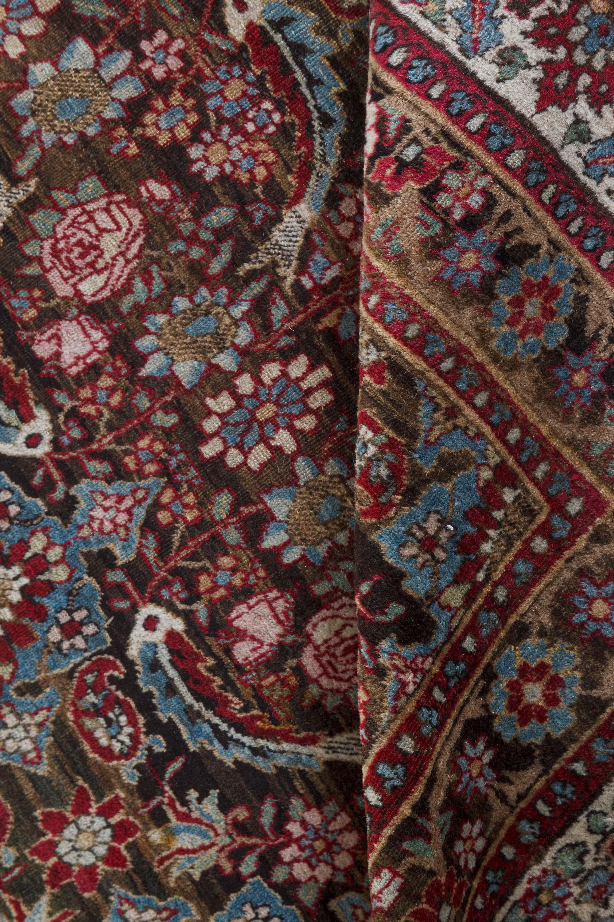 Antique Persian Tabriz botanic handmade wool rug
Size: 9'0