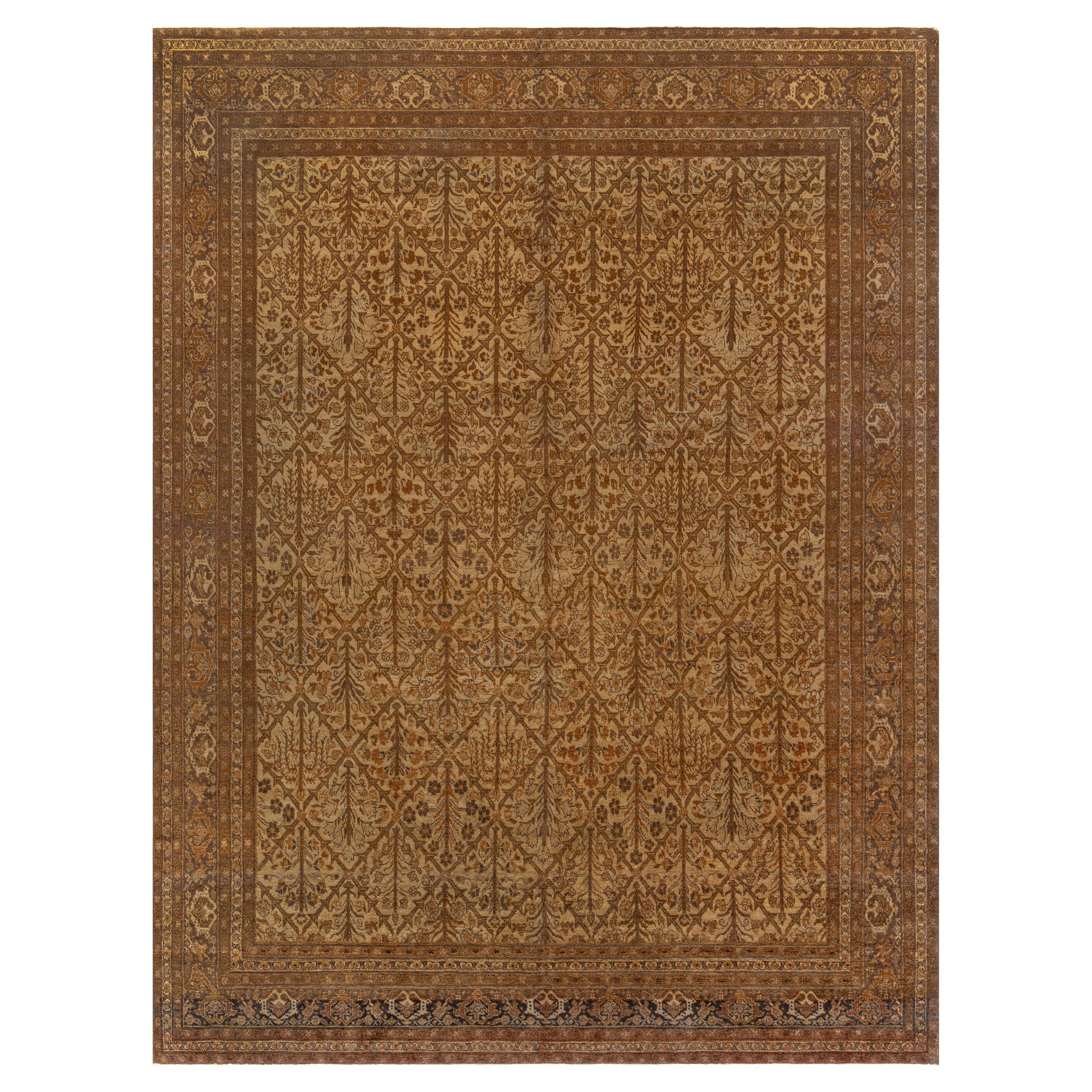 Tapis persan ancien Tabriz Botanic fait à la main Doris Leslie Blau
