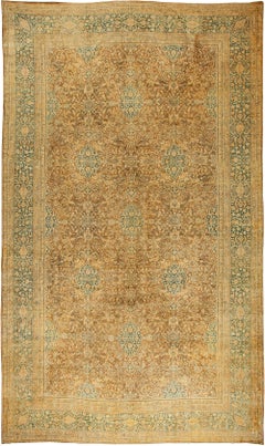 Antique Persian Tabriz Brown Handmade Wool Rug by Doris Leslie Blau