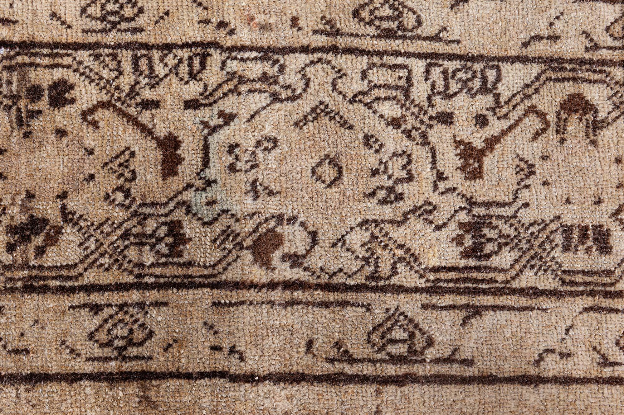 Tappeto antico persiano Tabriz Beige Brown tessuto a mano in lana
Dimensioni: 11'4