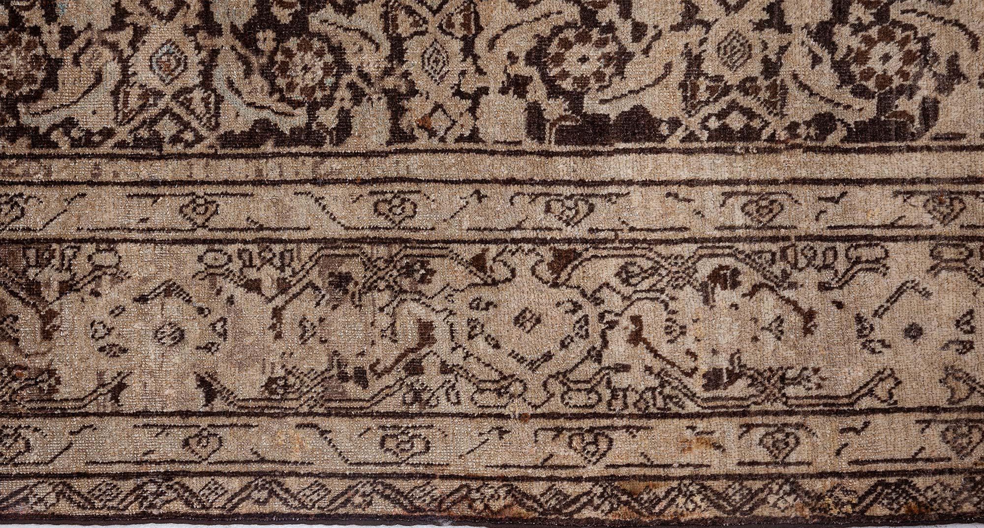 Doris Leslie Blau Tappeto antico persiano Tabriz Marrone in lana fatto a mano in vendita 1