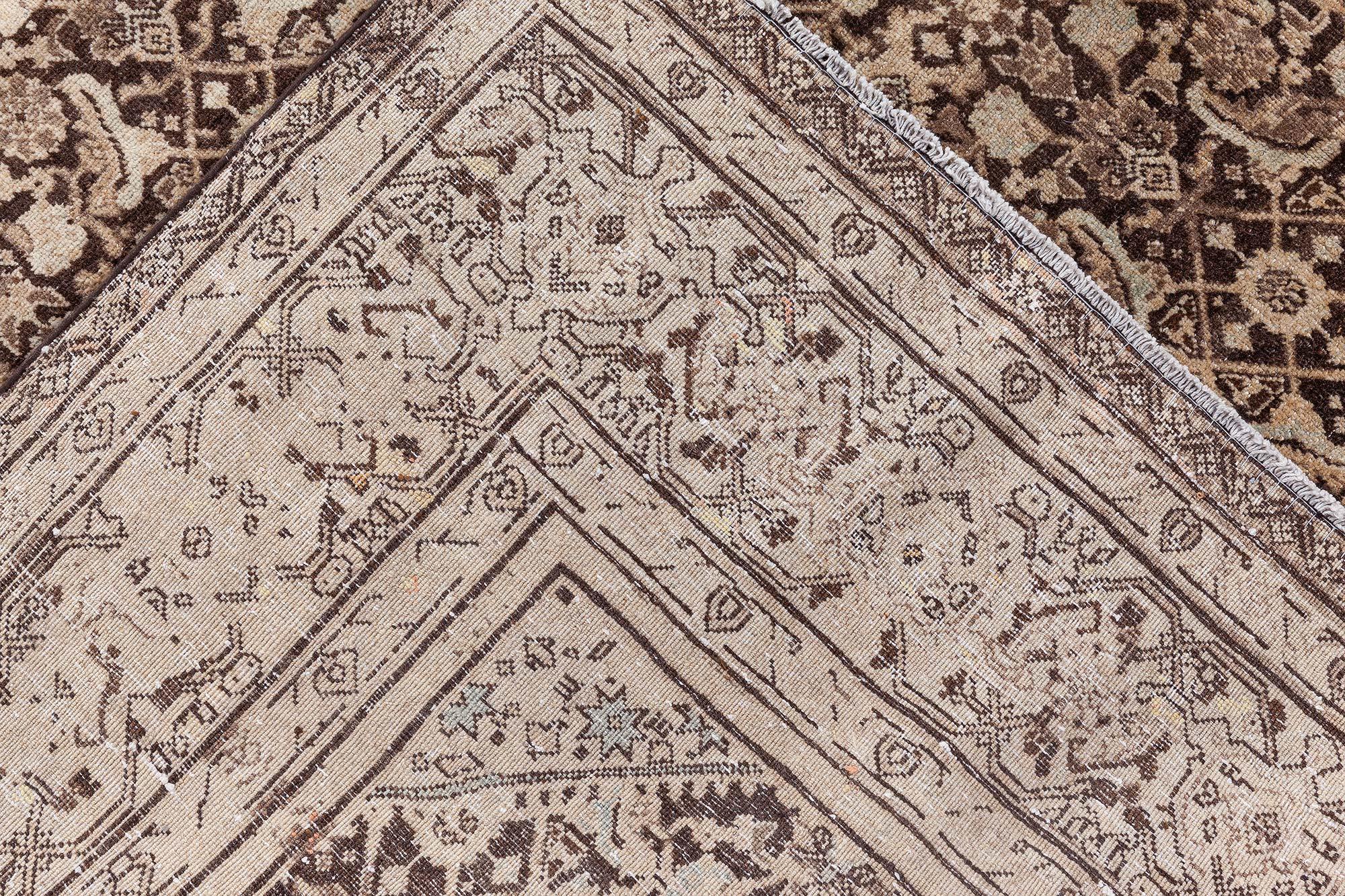 Doris Leslie Blau Tappeto antico persiano Tabriz Marrone in lana fatto a mano in vendita 2