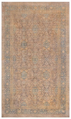Doris Leslie Blau Tappeto antico persiano Tabriz Marrone in lana fatto a mano