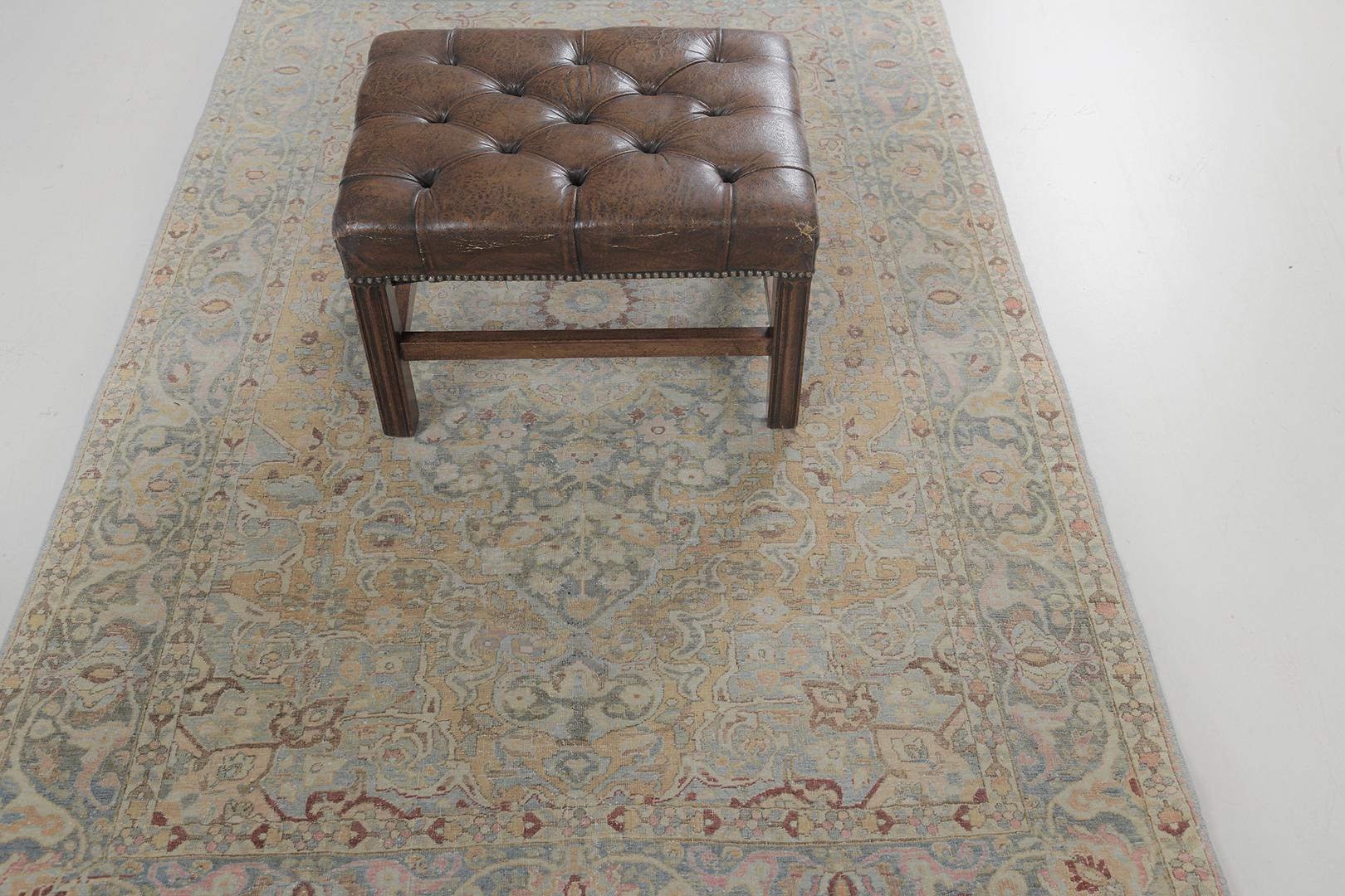 Antique Persian Tabriz by Mehraban Rugs In Good Condition For Sale In WEST HOLLYWOOD, CA