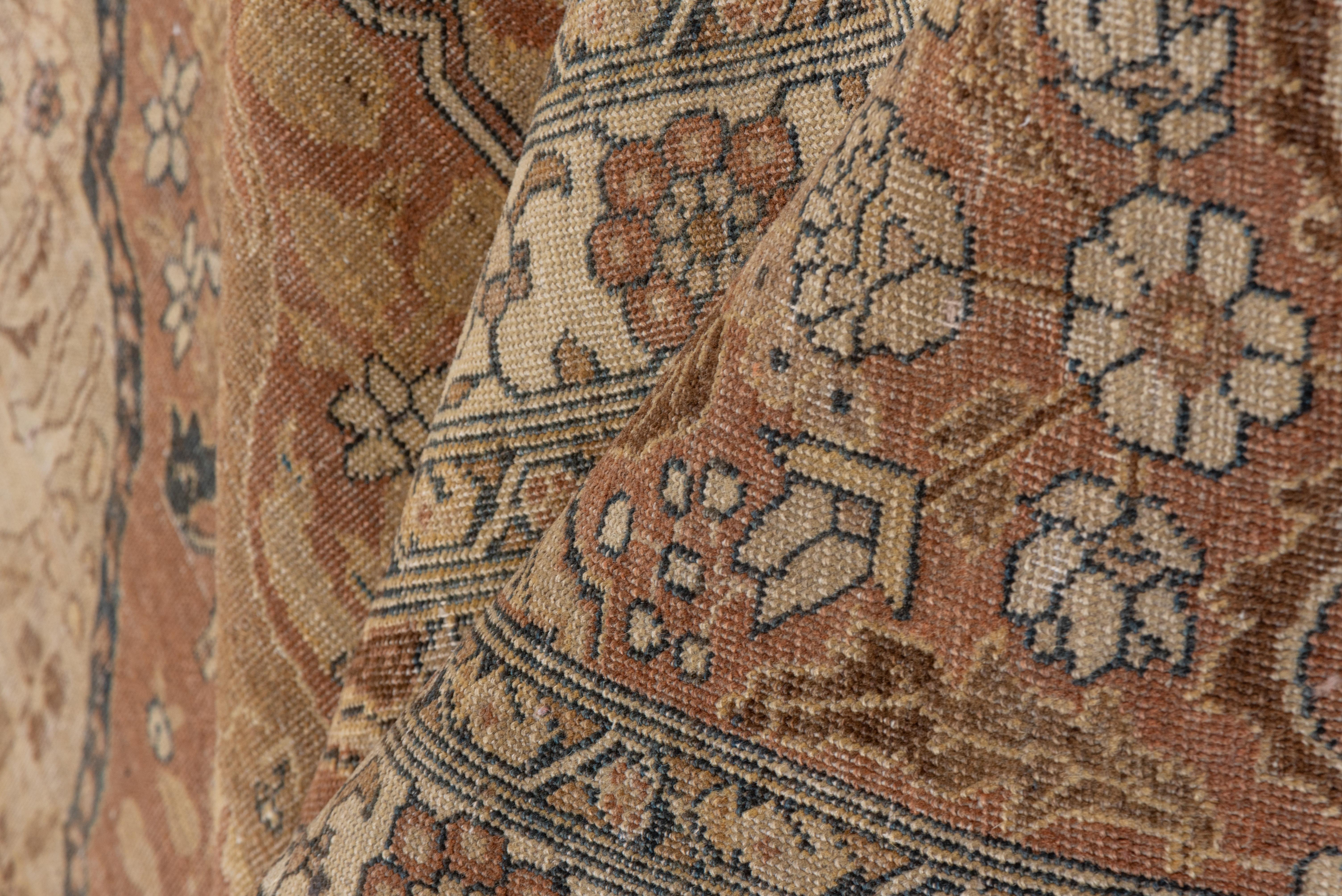 Wool Antique Persian Tabriz Carpet, circa 1900s, Soft Palette For Sale