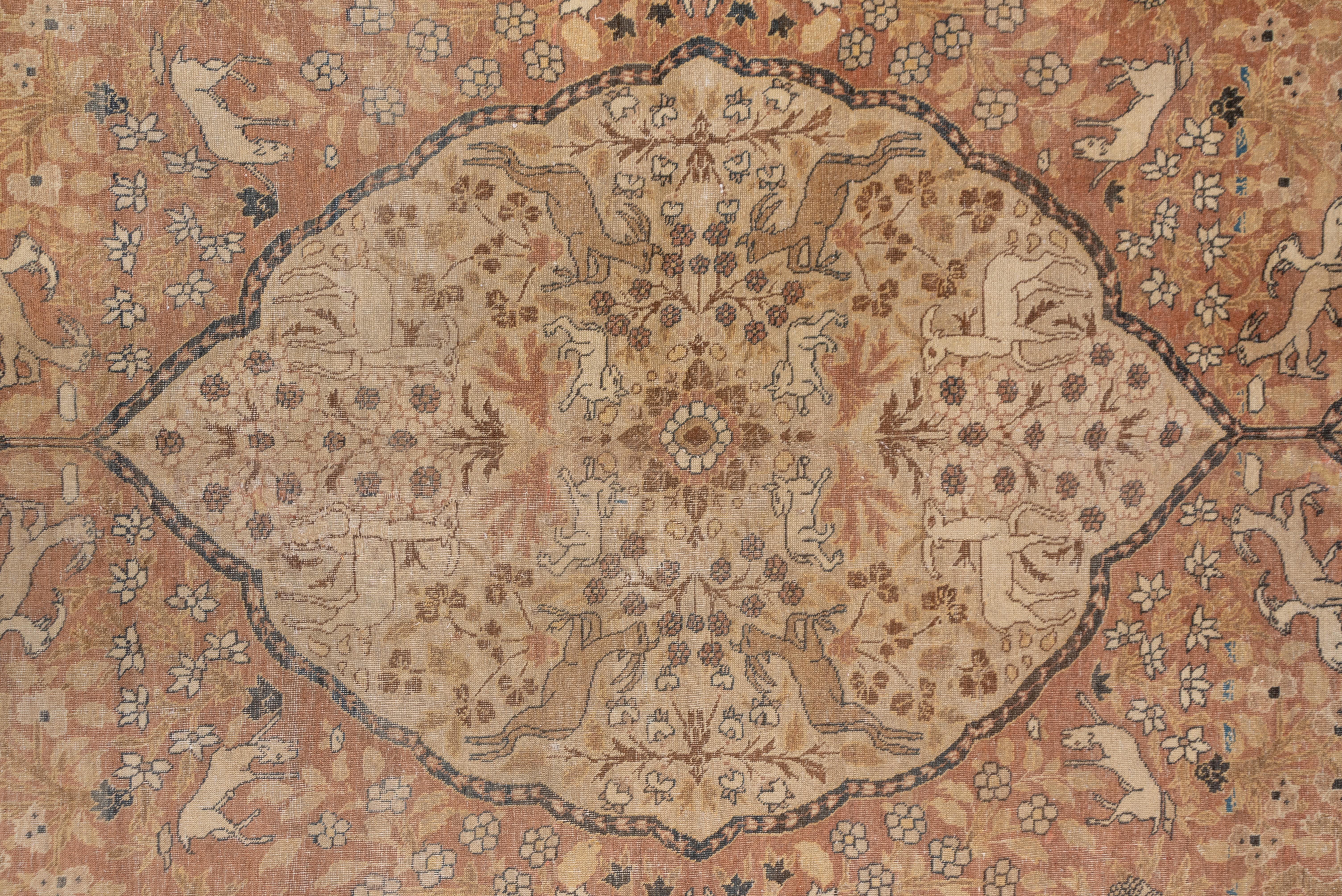 Antique Persian Tabriz Carpet, circa 1900s, Soft Palette For Sale 2