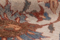 Antique Persian Tabriz Camel, Brown, Brick Red & Indigo Handwoven Wool Rug