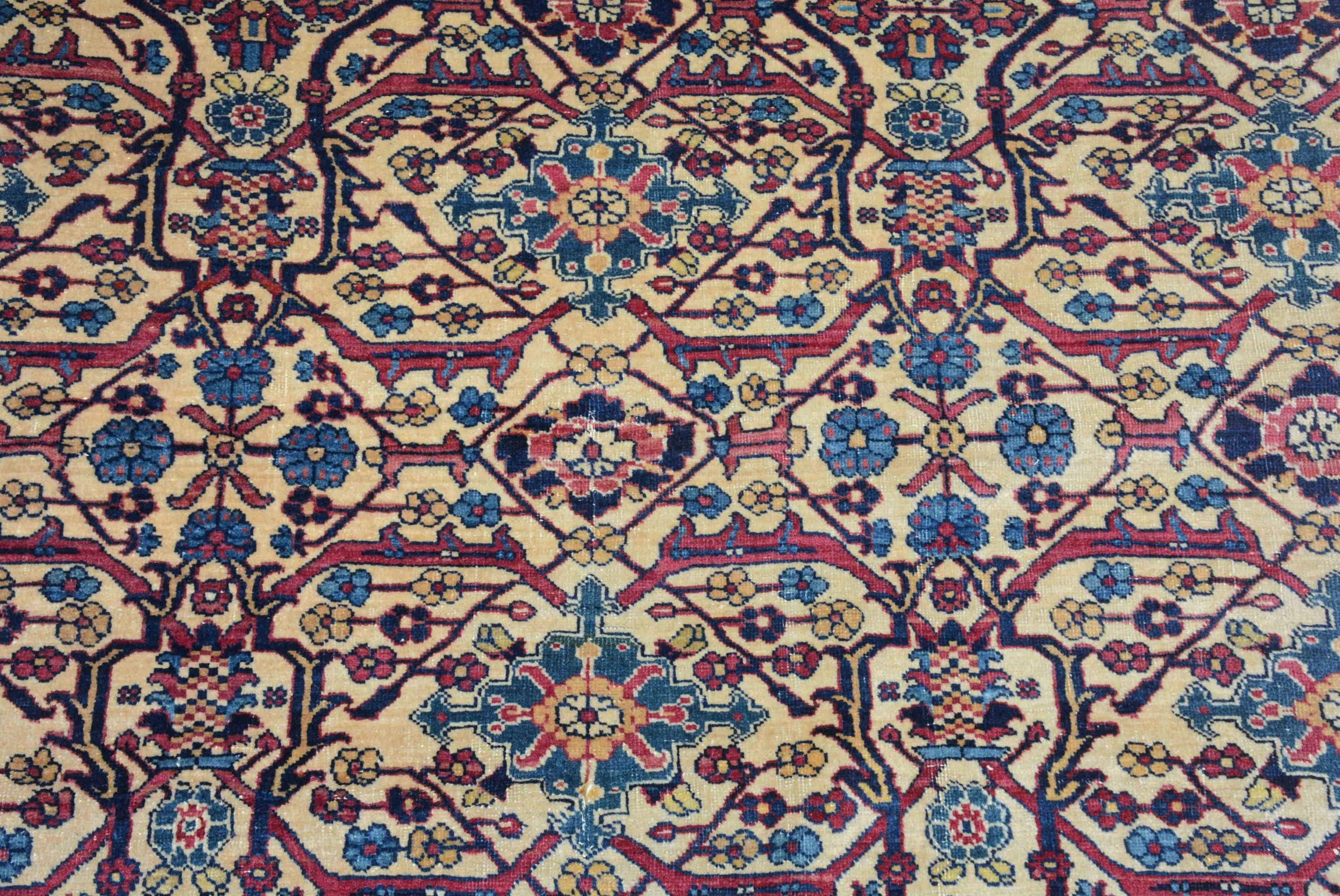 Woven Antique Persian Tabriz Carpet For Sale