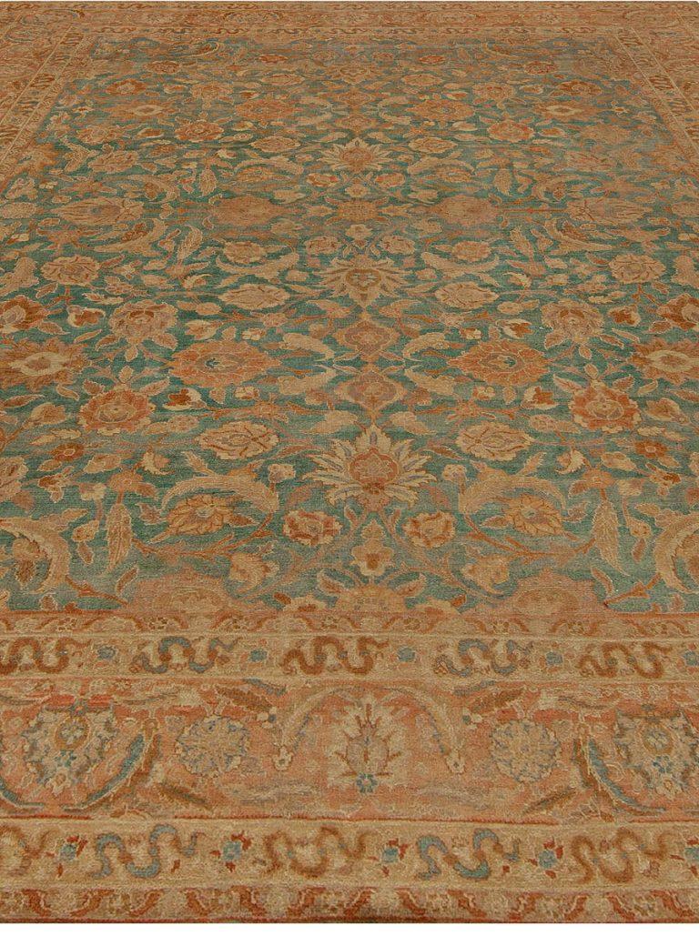 Hand-Knotted Antique Persian Tabriz Carpet