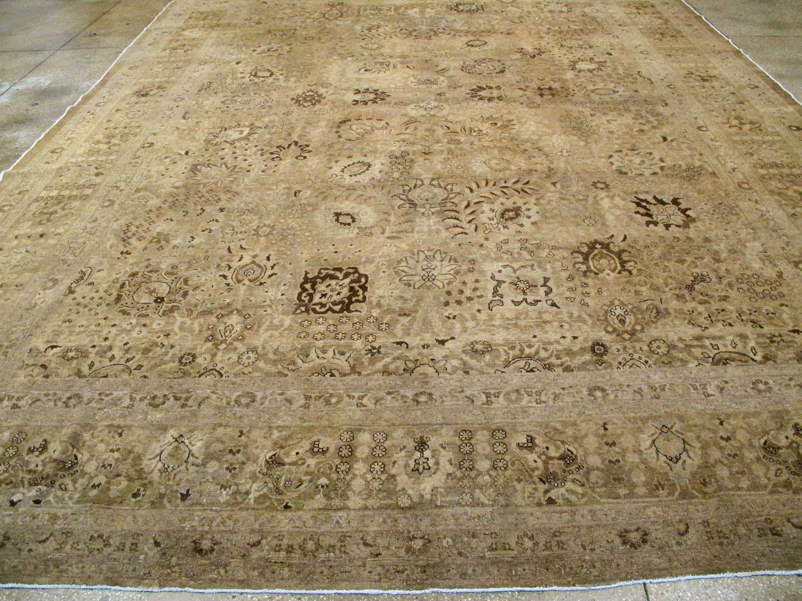 20th Century Antique Persian Tabriz Carpet For Sale