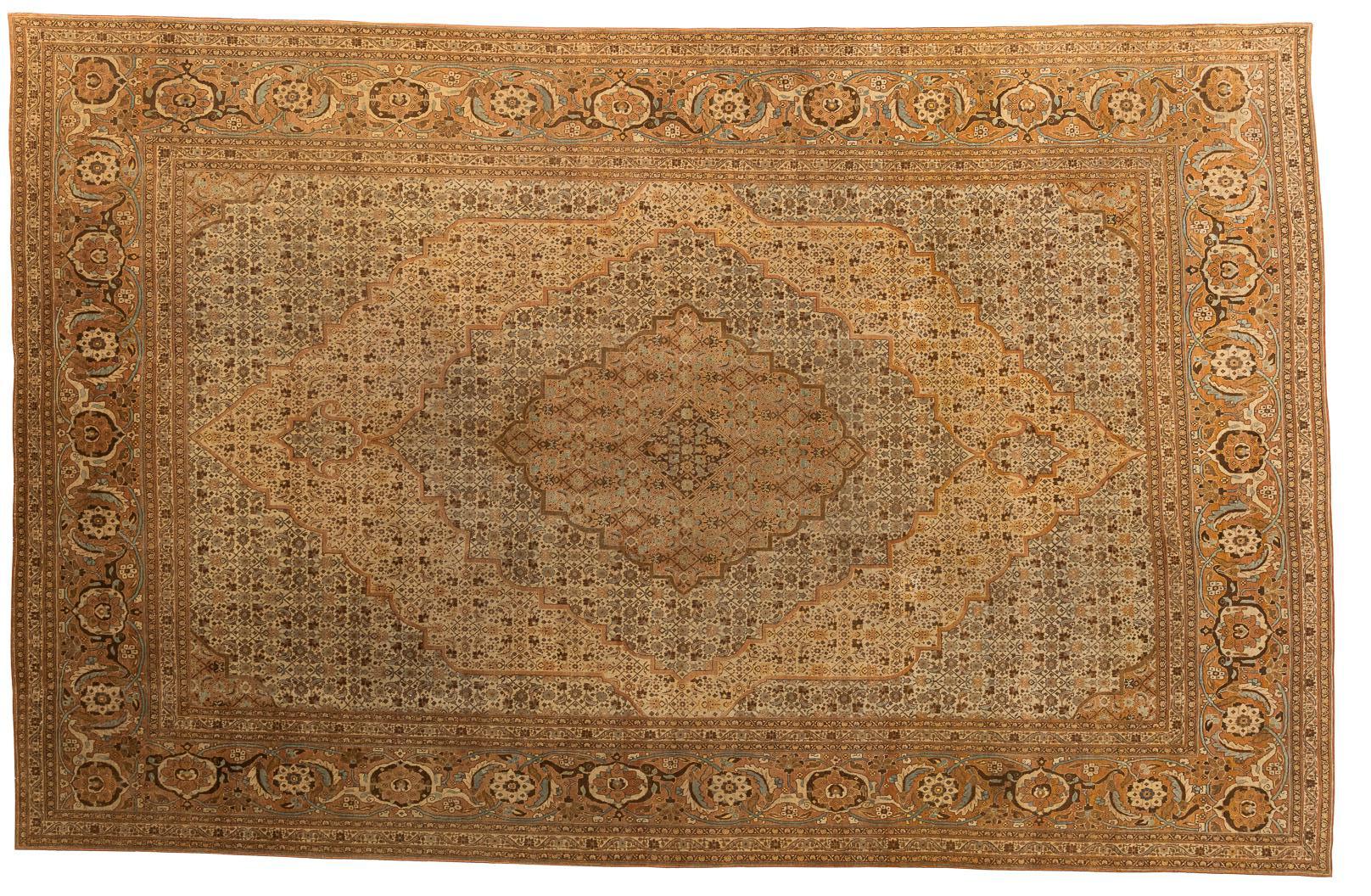 Mid-20th Century Antique Persian Tabriz Carpet For Sale