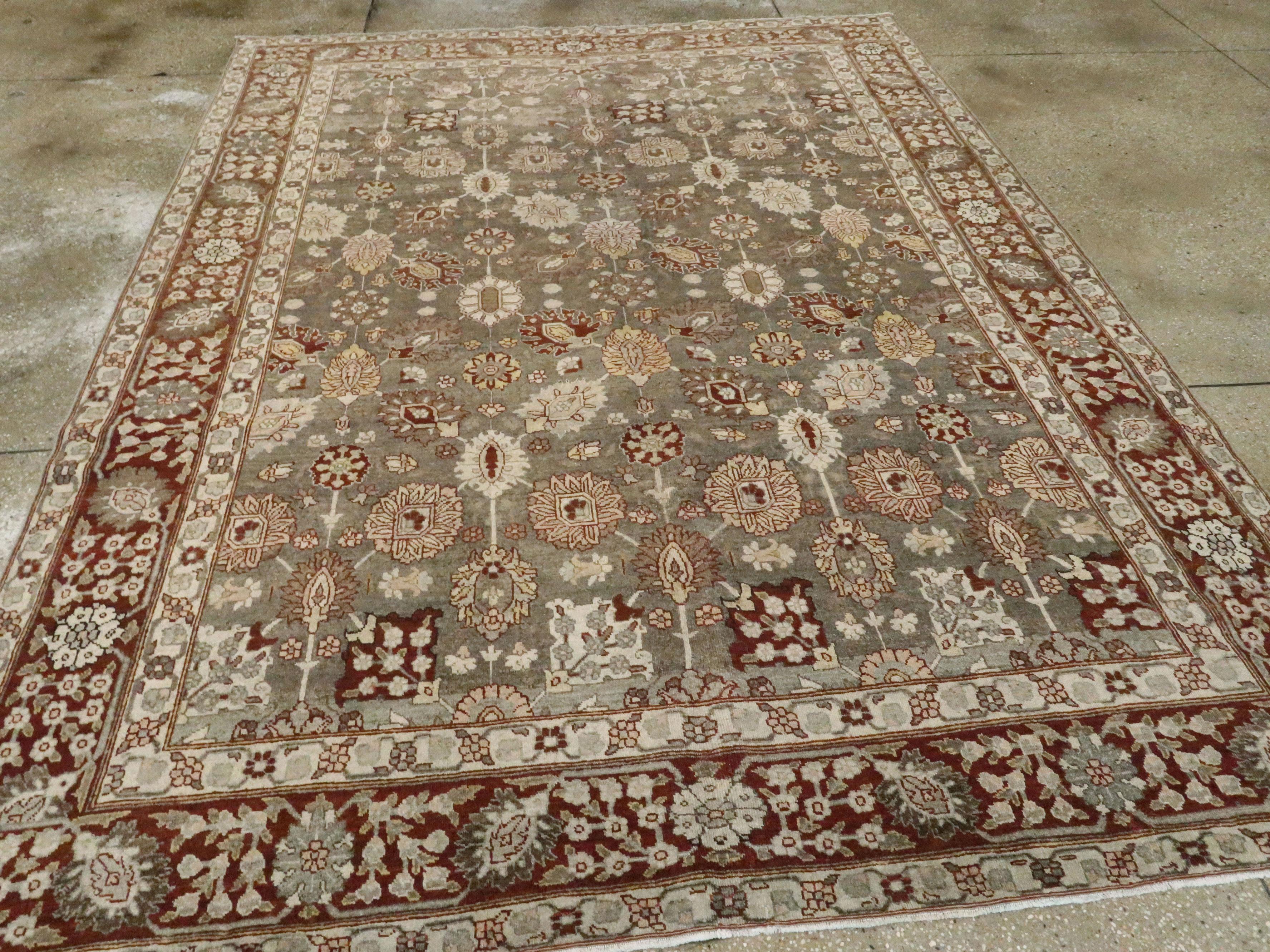 20th Century Antique Persian Tabriz Carpet For Sale