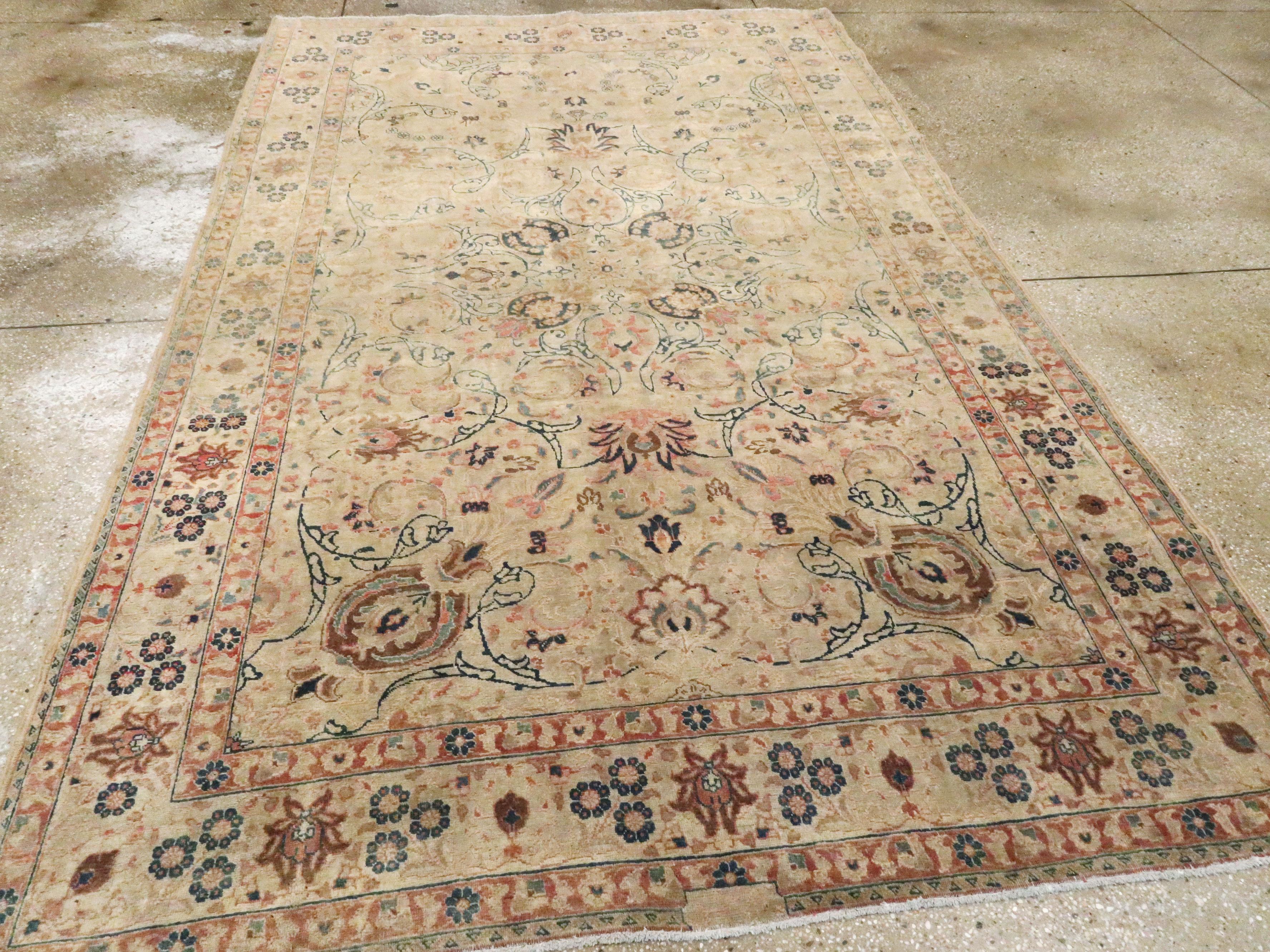 20th Century Antique Persian Tabriz Carpet For Sale