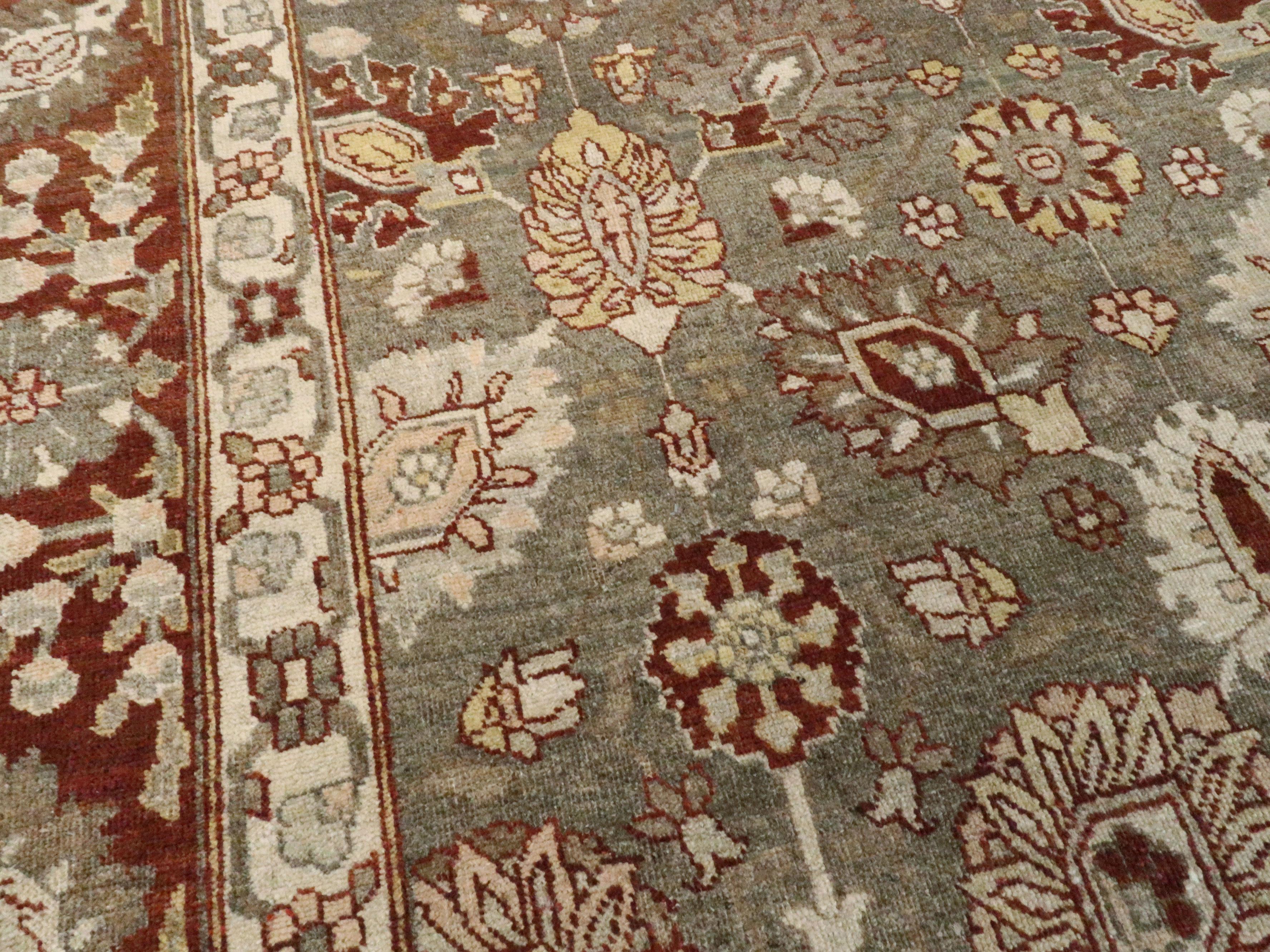 Wool Antique Persian Tabriz Carpet For Sale