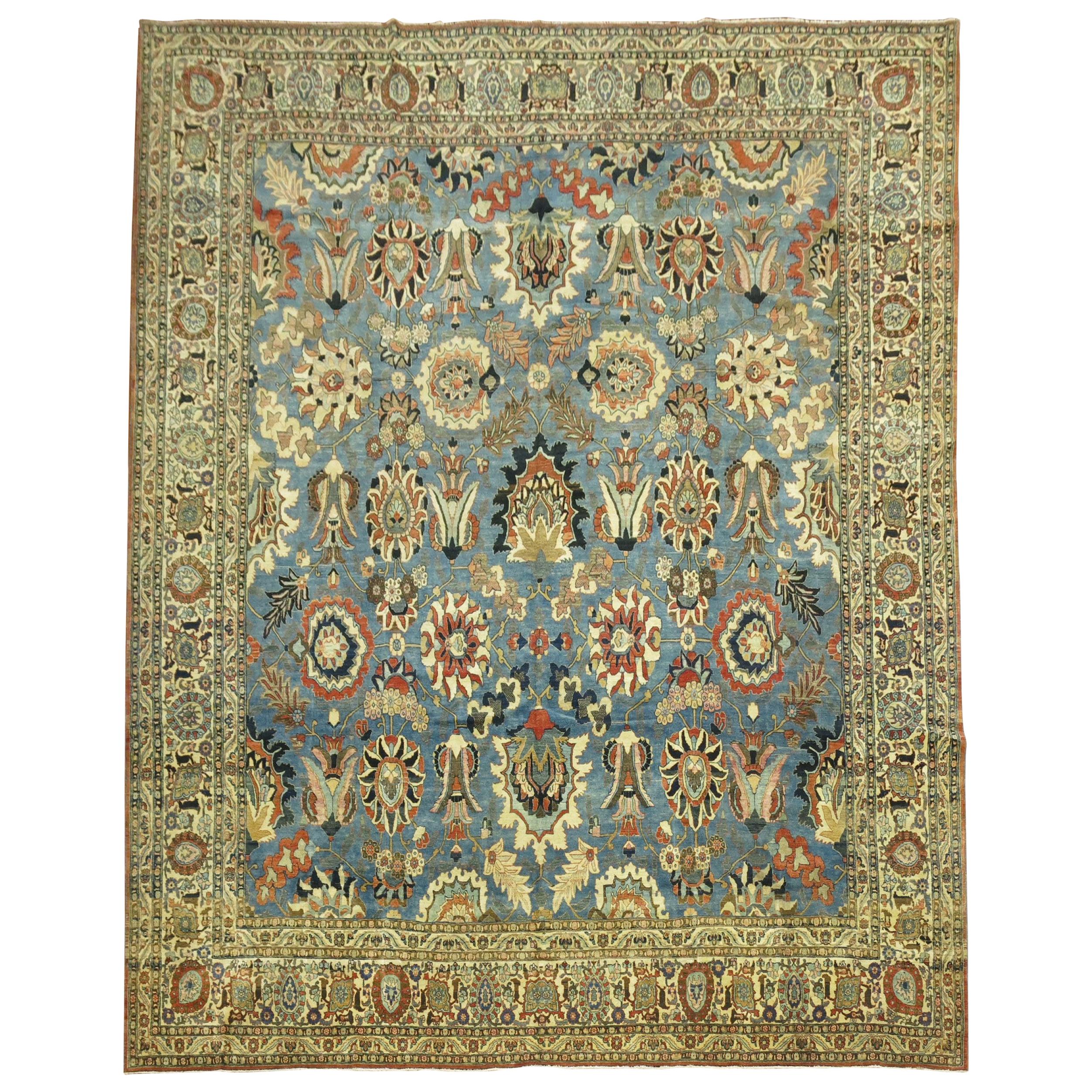  Zabihi Collection Antique Persian Tabriz Carpet For Sale