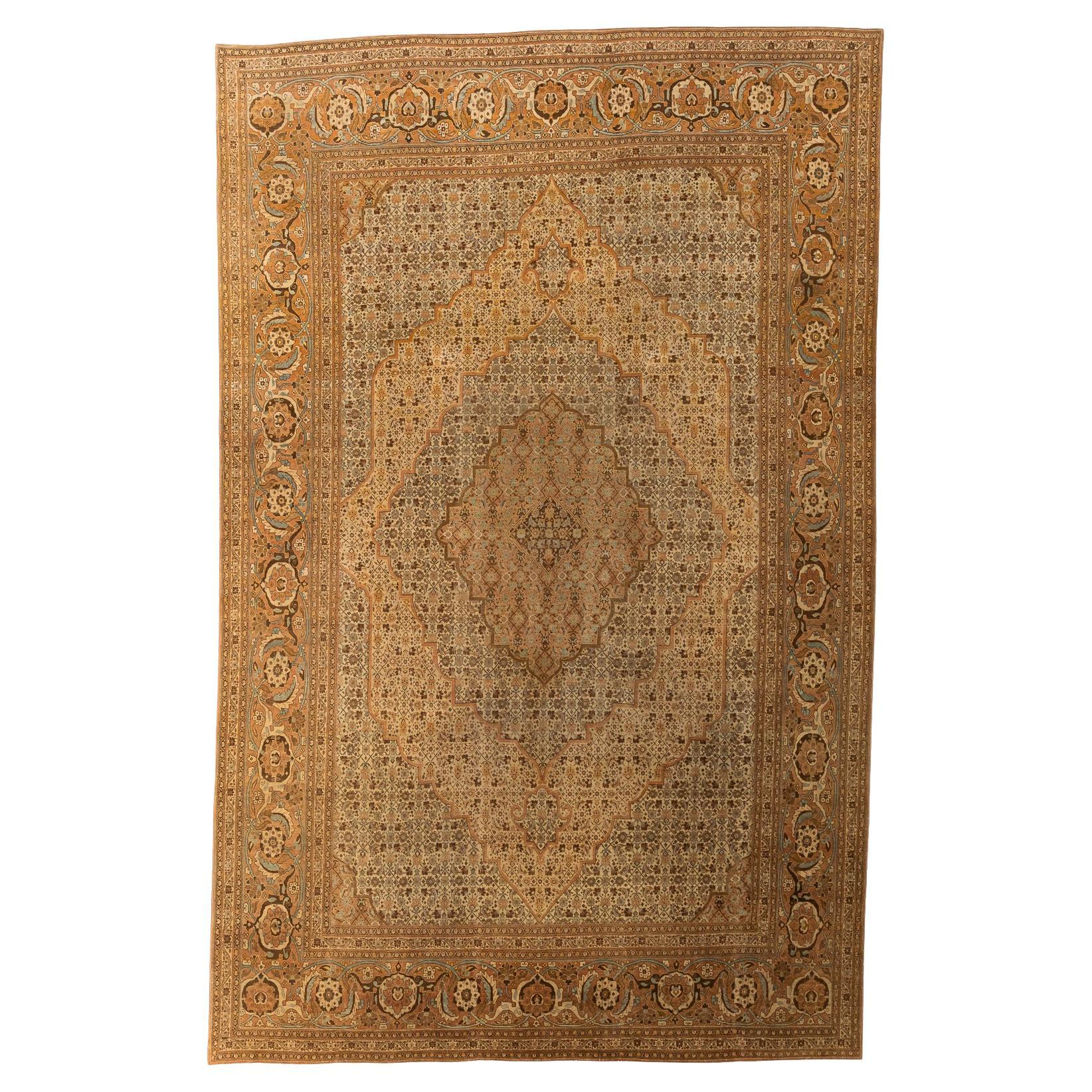 Antique Persian Tabriz Carpet For Sale