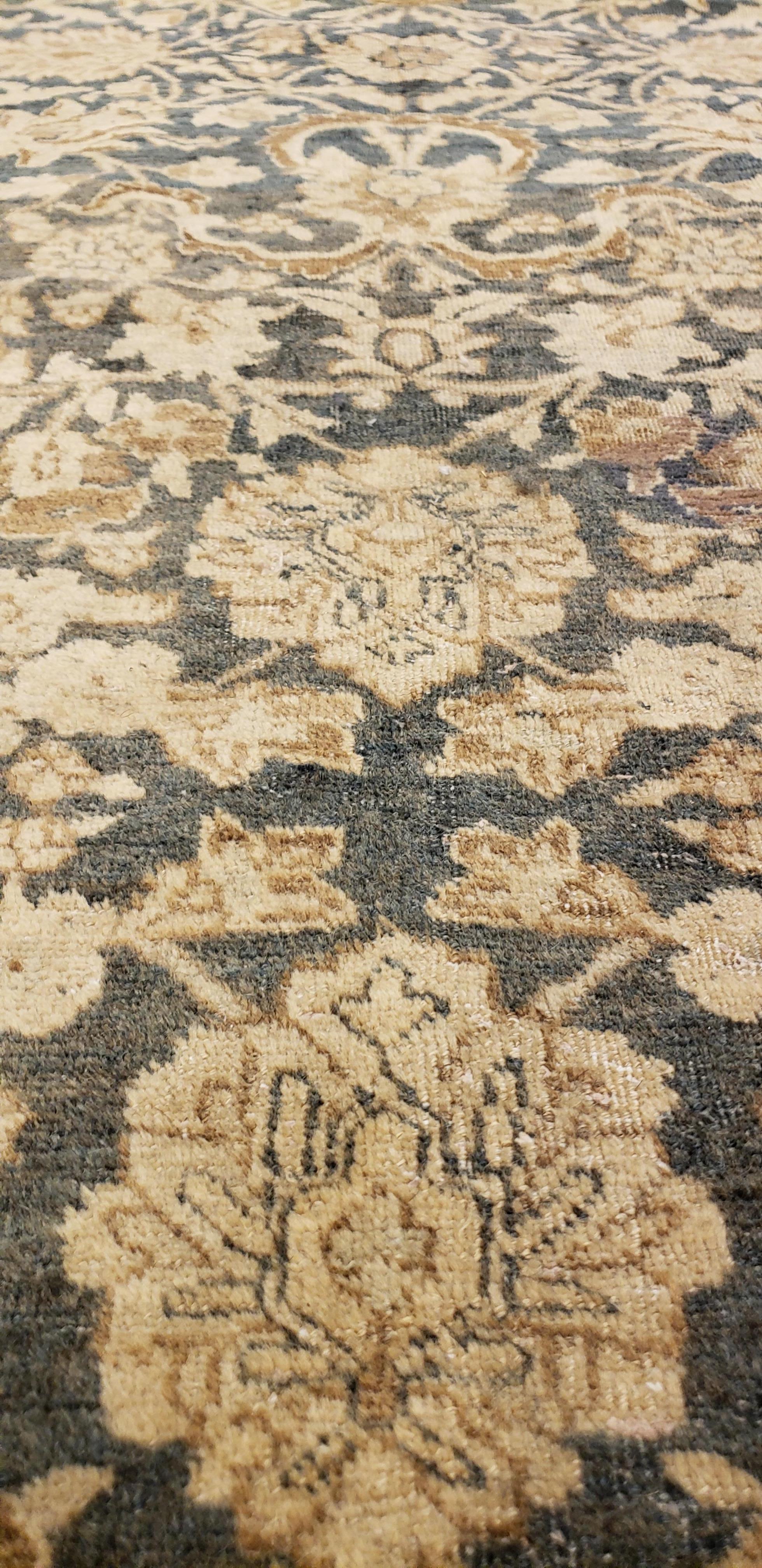 Antique Persian Tabriz Carpet, Handmade Oriental Rug, Beige, Gray/Blue, Taupe In Excellent Condition In Port Washington, NY