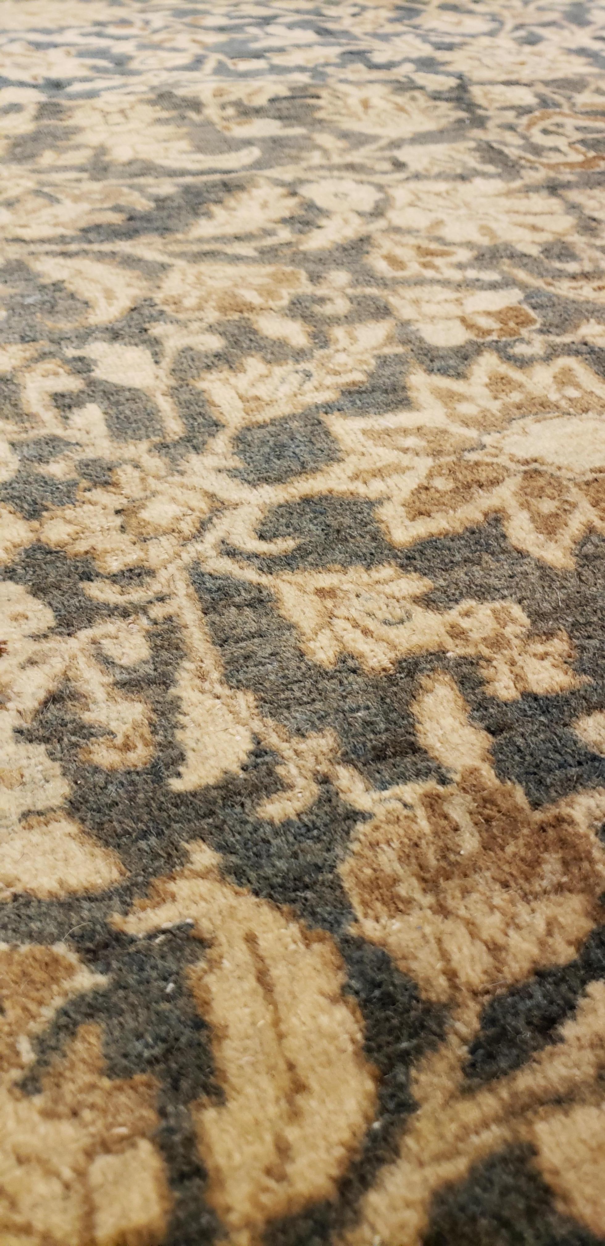 20th Century Antique Persian Tabriz Carpet, Handmade Oriental Rug, Beige, Gray/Blue, Taupe