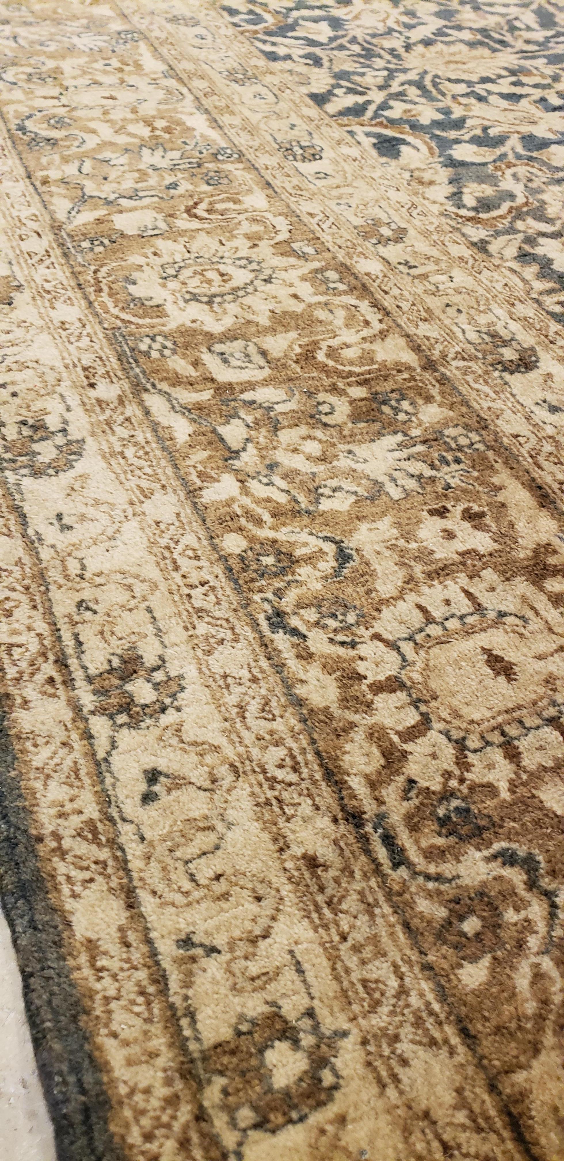Antique Persian Tabriz Carpet, Handmade Oriental Rug, Beige, Gray/Blue, Taupe 2