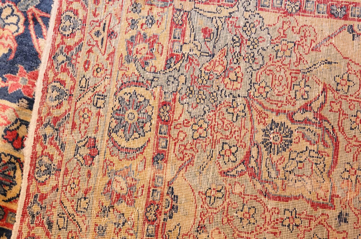 Antique Tabriz carpet, country of origin: Persia, circa 1900. Size: 14 ft 10 in x 21 ft 5 in (4.52 m x 6.53 m)

Like most Tabriz carpets, this piece is a testament to the artist's mastery of the craft. Viewers of this antique rug are treated to a