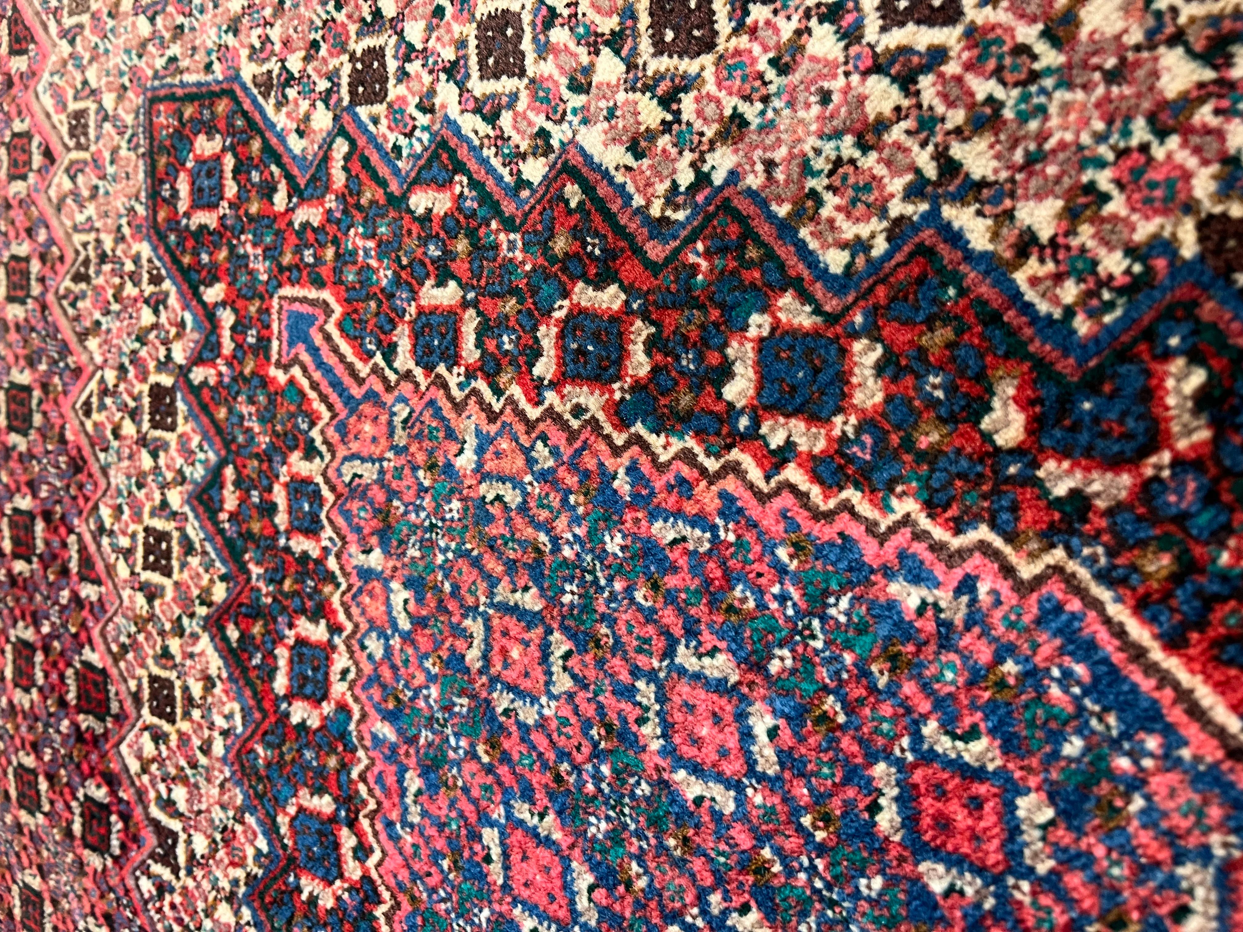 20th Century Antique Persian Tabriz Carpet, Wine Red, Ivory, Navy, Handmade Oriental Rug For Sale